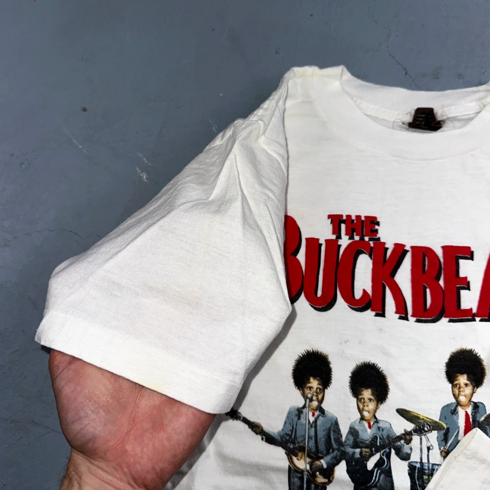 Vintage VINTAGE Buckwheat Buckbeats The Buckbeats Beatles Shirt 1980s 80s Band Rap Shirt Adult M White Crew Neck Mens Graphic Print Vintage Theme 80s Mens Size US M / EU 48-50 / 2 - 5 Thumbnail