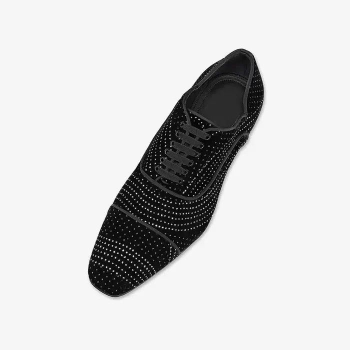 Christian Louboutin o1s1wg111224 Greggy Chick Flat Velvet in Black Size US 12.5 / EU 45-46 - 2 Thumbnail