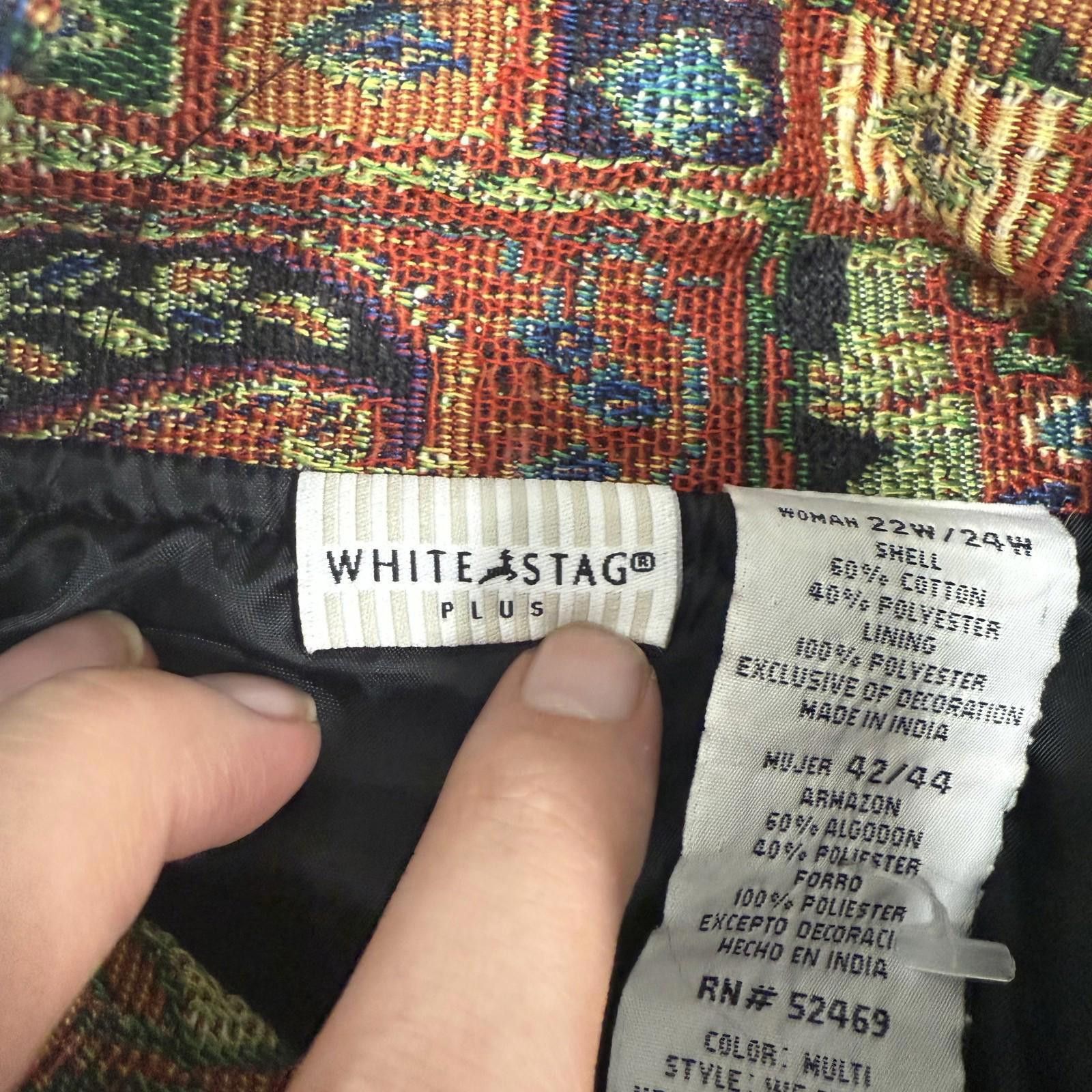 Other White Stag Ladies 22/24 Paisley Tapestry Patchwork Jacket Size 3XL / US 20-22 - 4 Thumbnail