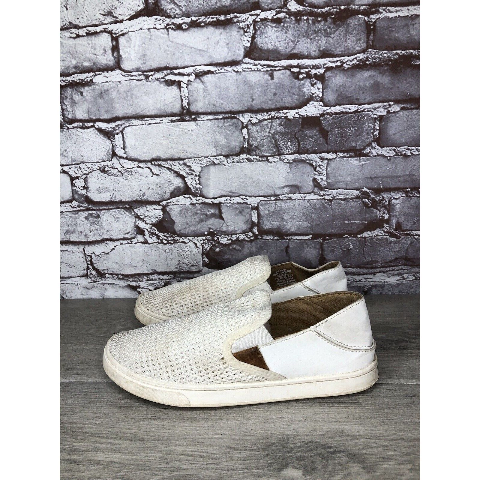 Olukai Olukai Shoes Pehuea Slip On Comfort White Textile Sneakers W Size US 7 / IT 37 - 13 Thumbnail