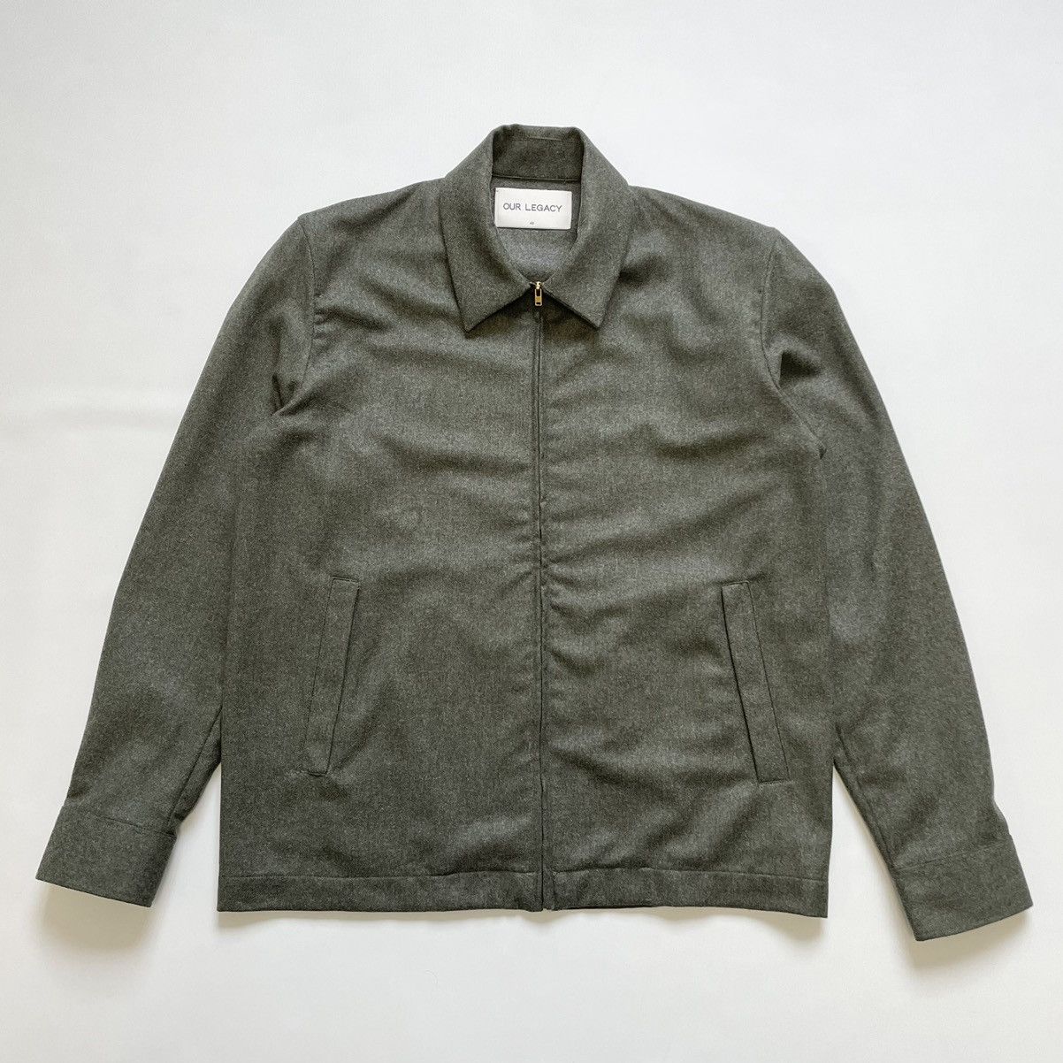 Sample ‘Moss Green’ Zip Wool Jacket