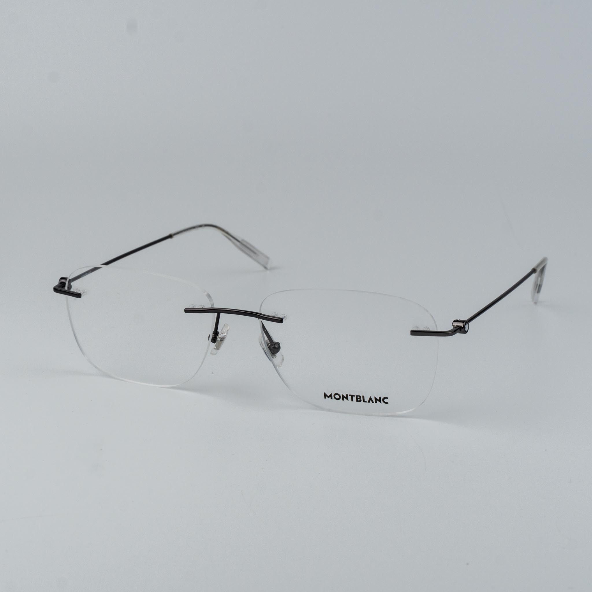 Montblanc Montblanc Men Eyeglasses Rectangle Rimless MB0075O 001 Size ONE SIZE - 4 Thumbnail