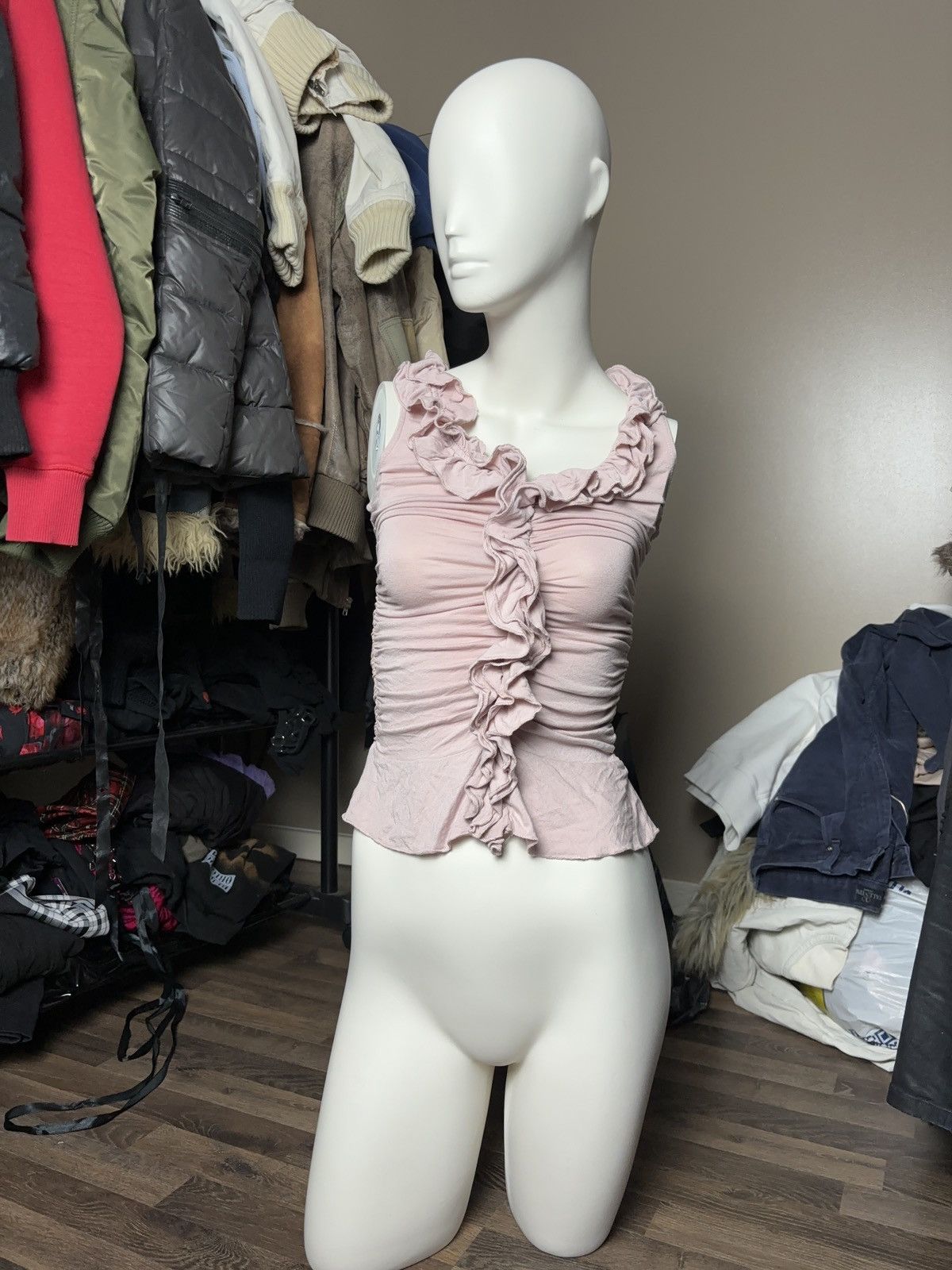Other × Vintage VINTAGE RUFFLES COQUETTE TANK TOP 00s Size XXS / US 00 / IT 34 - 3 Thumbnail