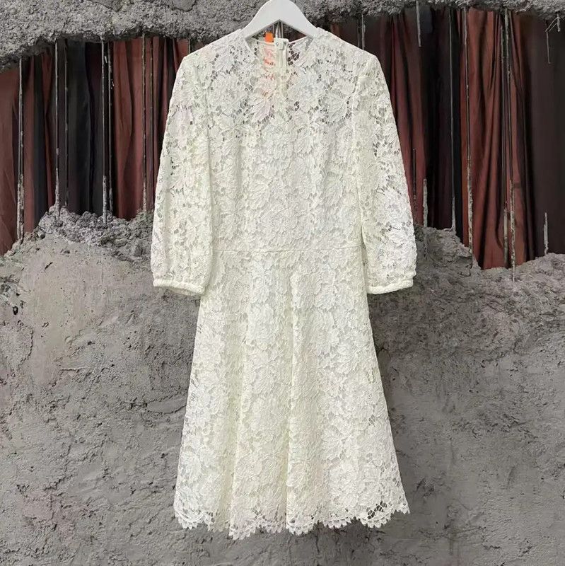Valentino Valentino White Lace Women's Dress 0089 Size ONE SIZE - 1 Thumbnail