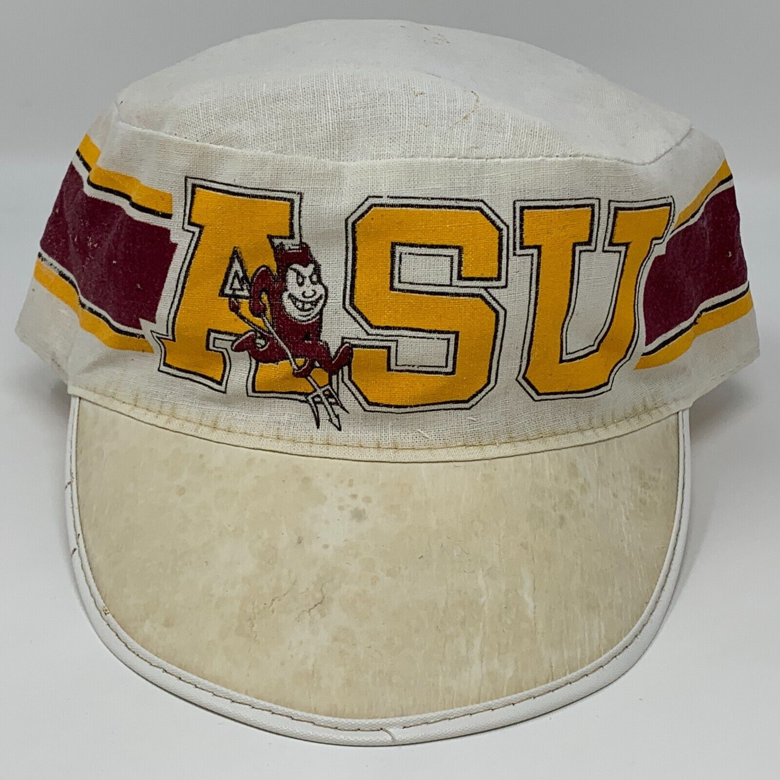 Other Vintage ASU Sun Devils Painters Hat Cap Fitted 7 3/8 White Size ONE SIZE - 11 Thumbnail