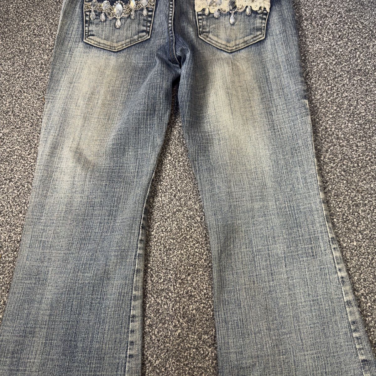 Hysteric Glamour Flare Sick 🔥 6th Avenue Rhinestone Lace Jeans LGB Style Size 30" / US 8 / IT 44 - 12 Thumbnail