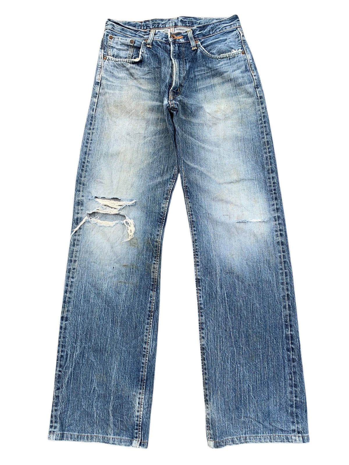 Edwin VINTAGE EDWIN 505z SELVEDGE FADED & RUSTY DISTRESSED DENIM Size US 29 - 1 Thumbnail