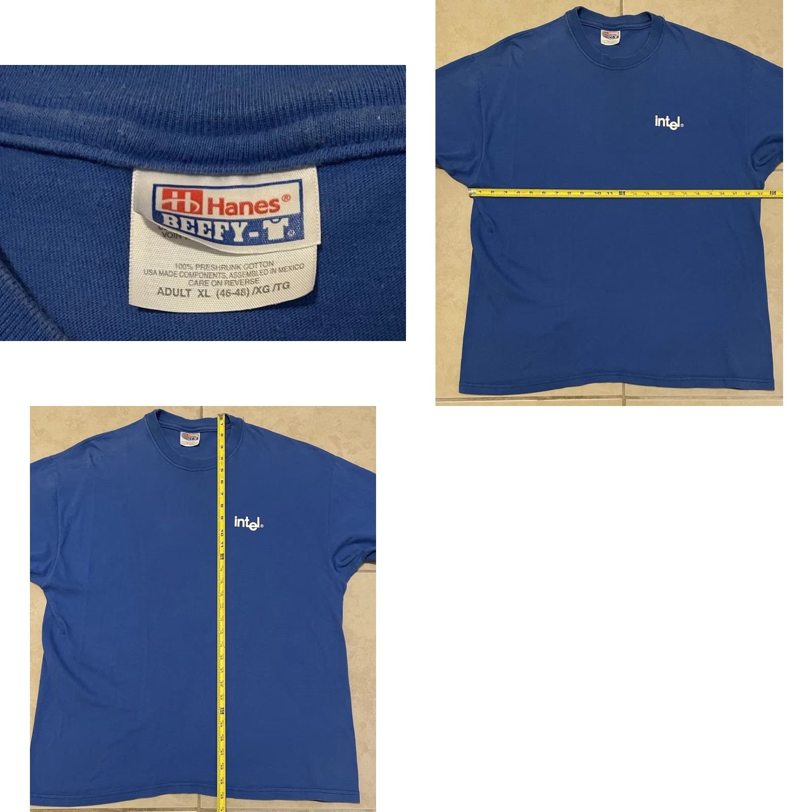 Apple VINTAGE Microsoft Shirt XL Blue 80s 90s Grunge Promo Hewlett Packard Intel i960 Funny Tech USA Space Retro Size US XL / EU 56 / 4 - 8 Thumbnail