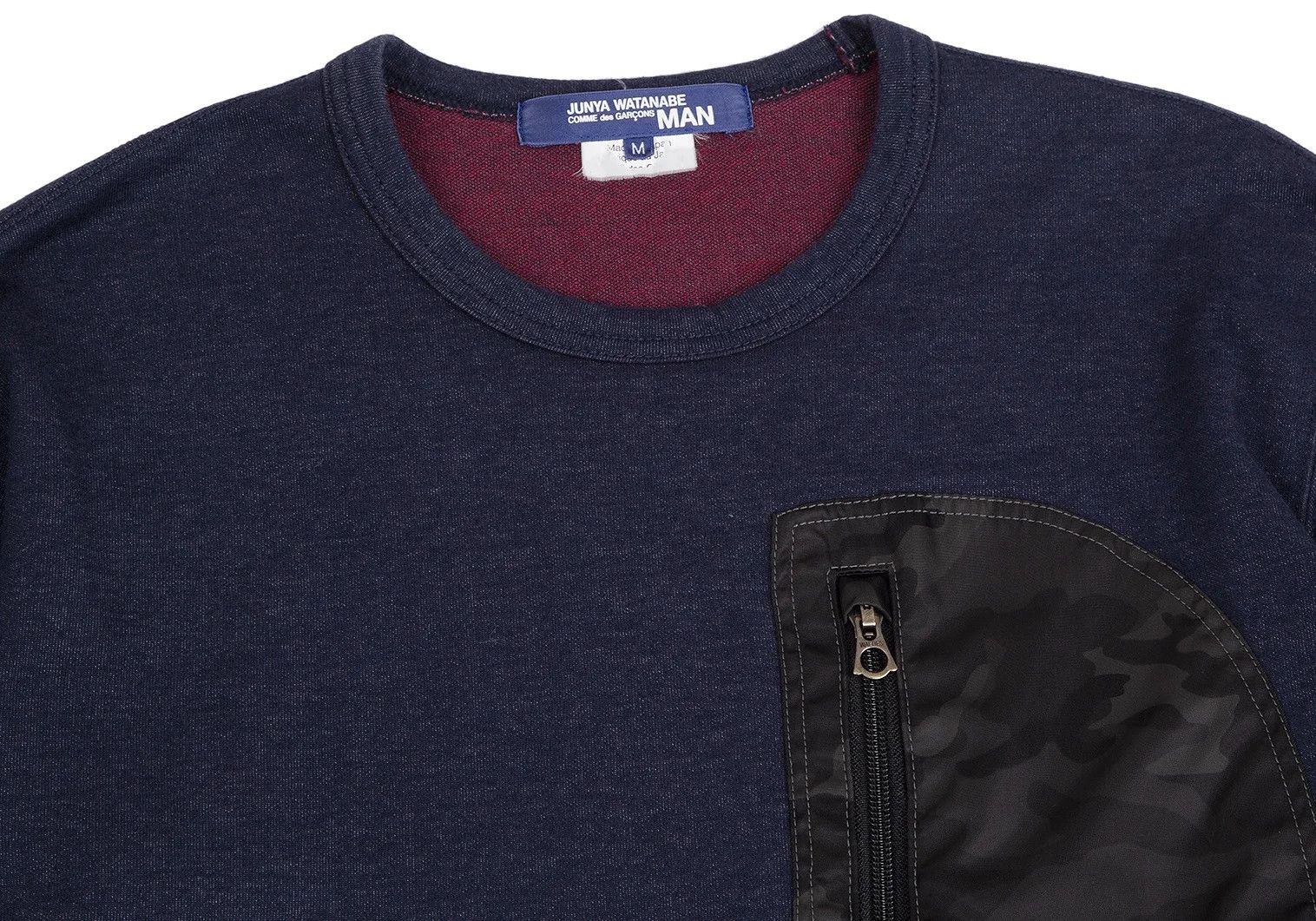 Junya Watanabe Camo Pocket Cut & Sewn Top in Navy and Burdy, Size M Size US M / EU 48-50 / 2 - 2 Thumbnail