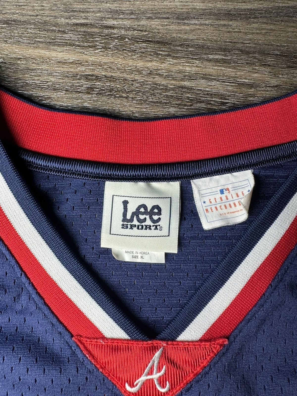 Lee Vintage Atlanta Braves Baseball MLB Basketball Style Jersey Size US XL / EU 56 / 4 - 5 Thumbnail