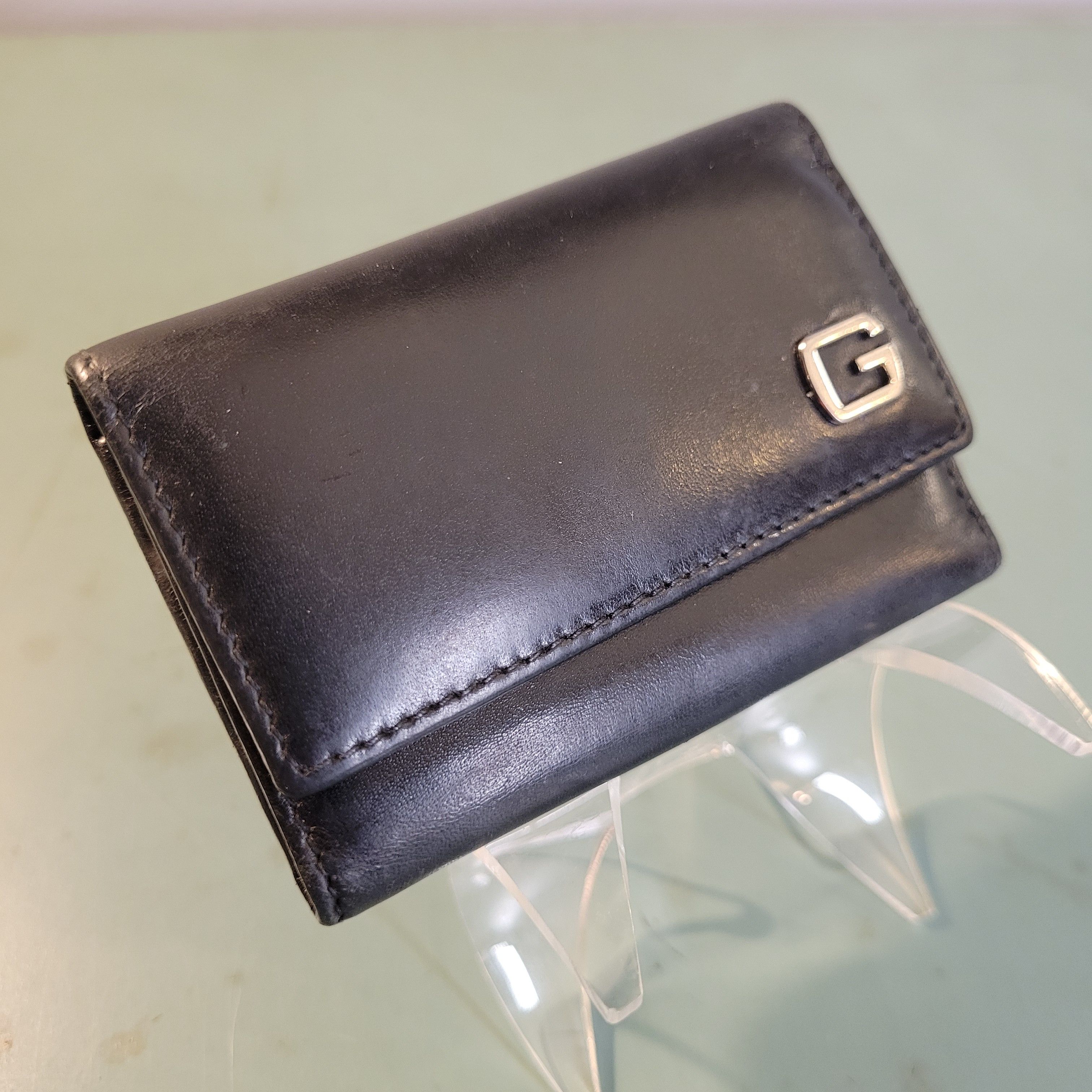 Gucci Gucci Black Leather Logo Key Case Holder Size ONE SIZE - 1 Thumbnail