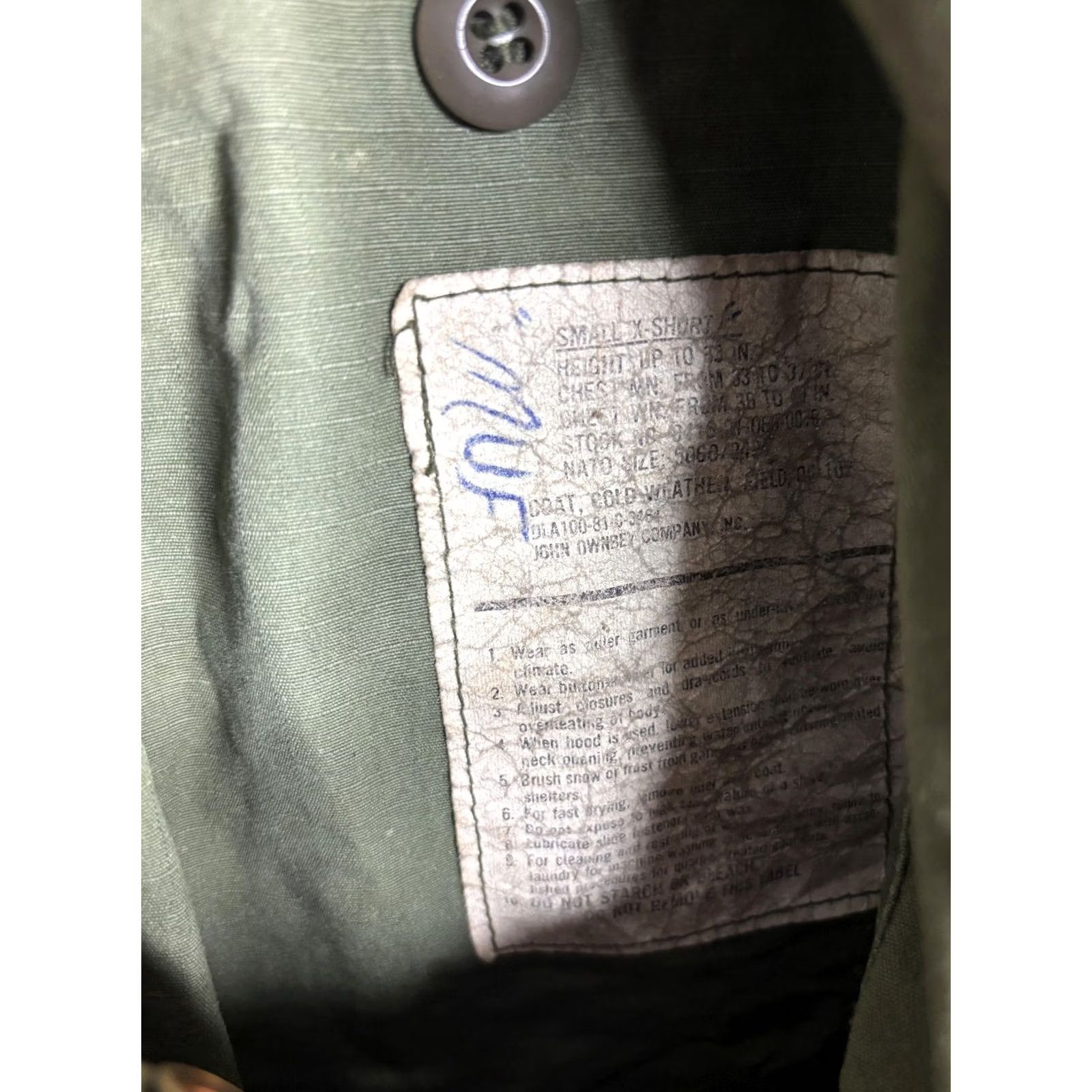 Vintage VINTAGE John Ownbey Coat Mens Small Cold Weather Field Army Jacket/Coat Green U.S. Army Short N/A Size US S / EU 44-46 / 1 - 5 Thumbnail