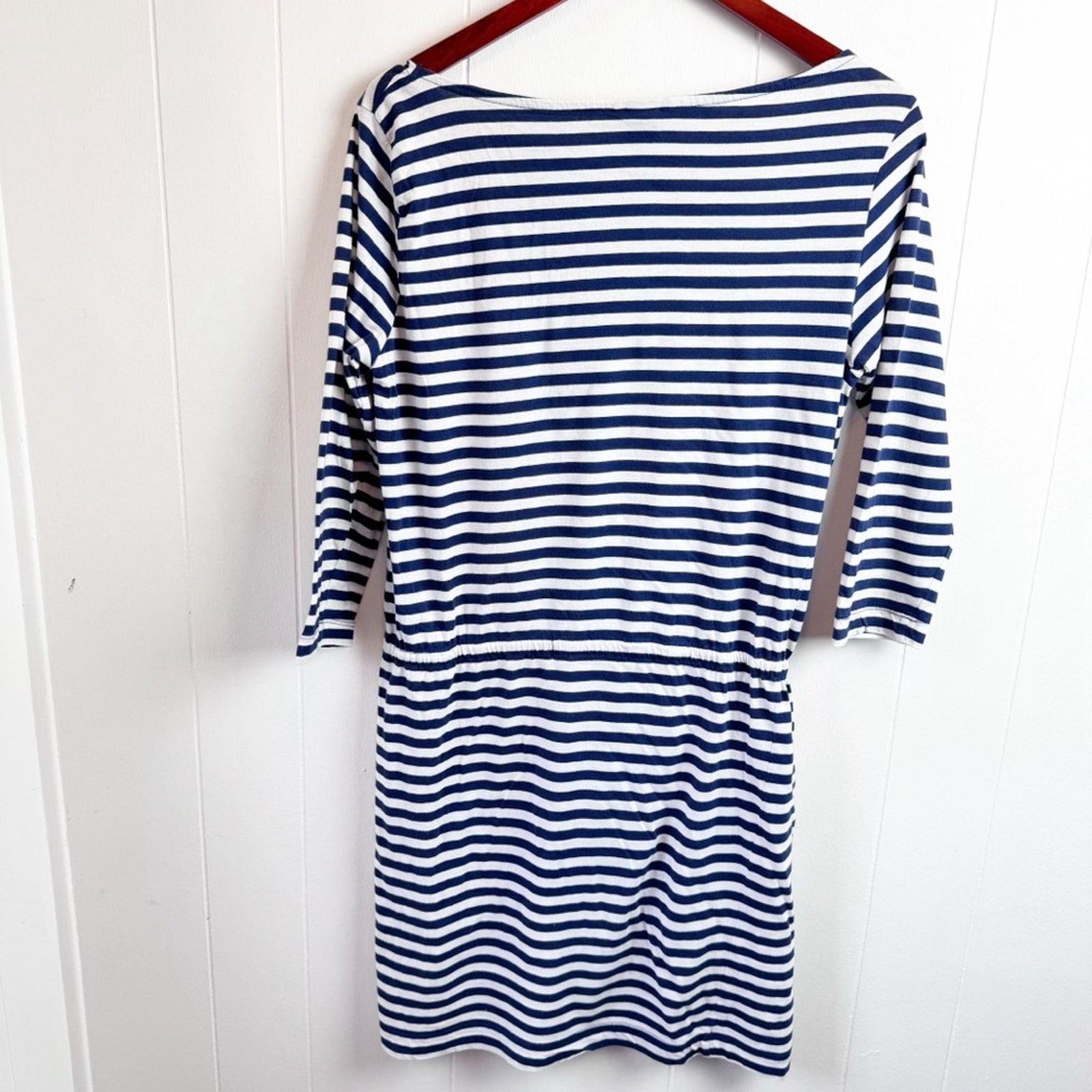 H&M H&M Basic Navy & White Striped Popover Dress Women Size Med Size M / US 6-8 / IT 42-44 - 6 Thumbnail