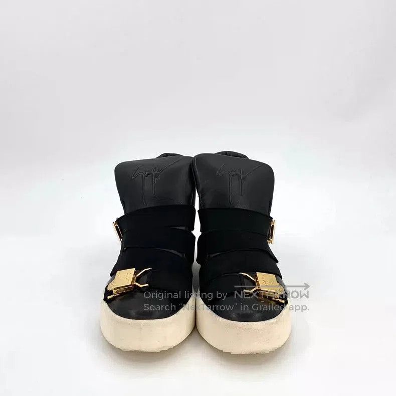 Giuseppe Zanotti Giuseppe Zanotti Black Leather Sneakers with Buckles. Size US 5.5 / EU 38 - 3 Thumbnail