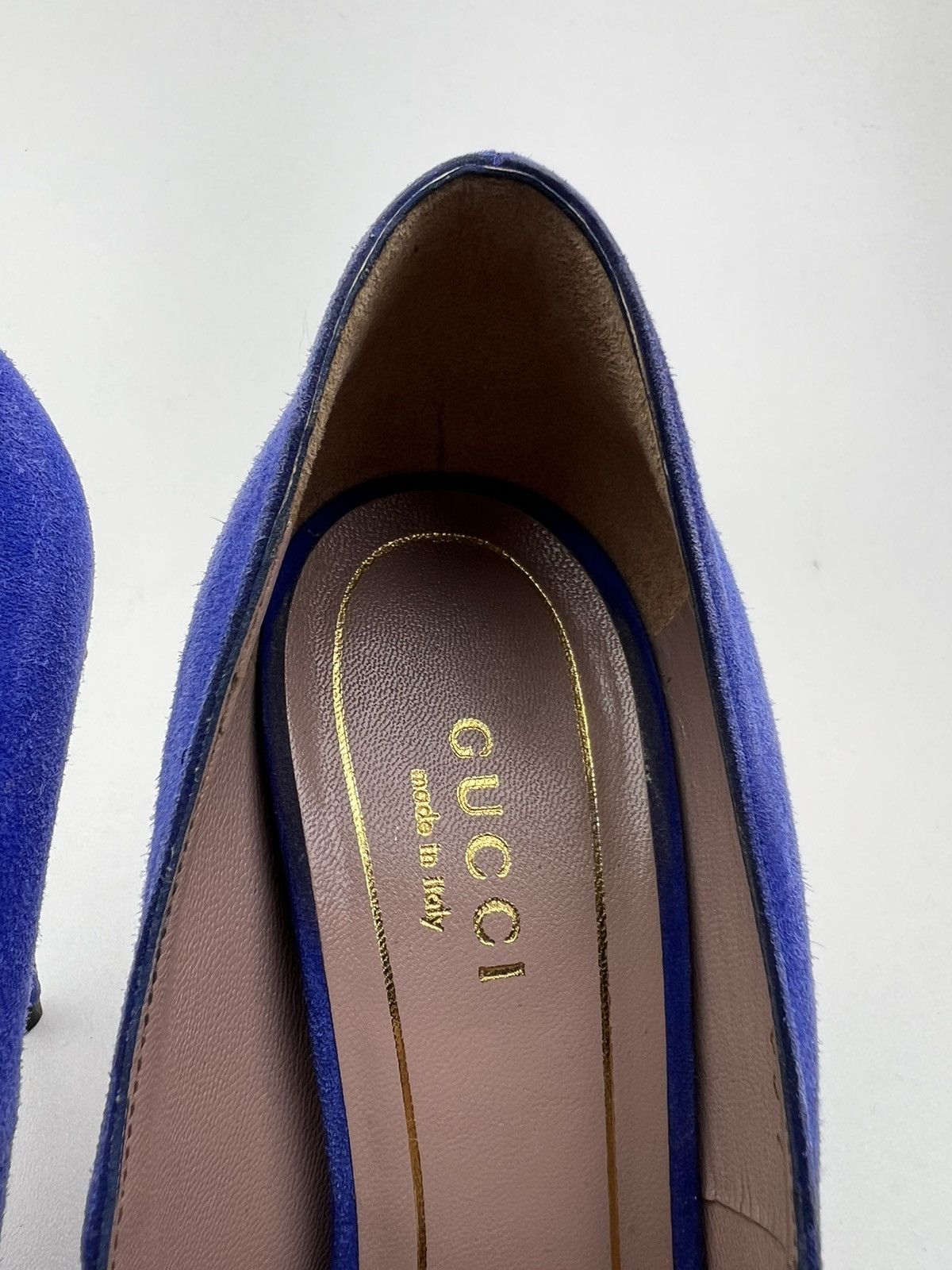 Gucci GUCCI Heels Suede Shoes HORSEBIT Pointed Toe Blue Wmn’s Size US 5.5 / IT 35.5 - 14 Thumbnail