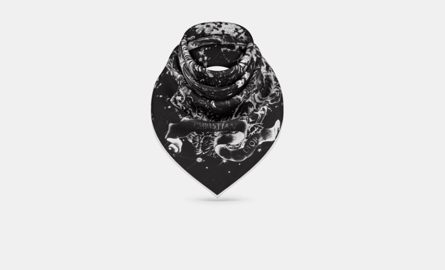 Dior o1w1db10424 Size: OS Dior Zodiac Square Scarf in Black Size ONE SIZE - 4 Thumbnail