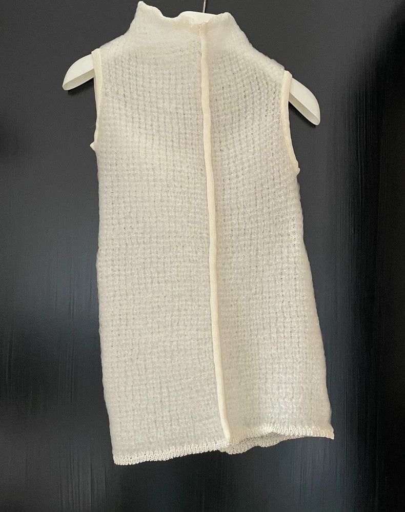 Jil Sander Jil Sander White Knitted Sleeveless Top, Tank Top, Half Sk Size 42" / US 20 - 3 Thumbnail