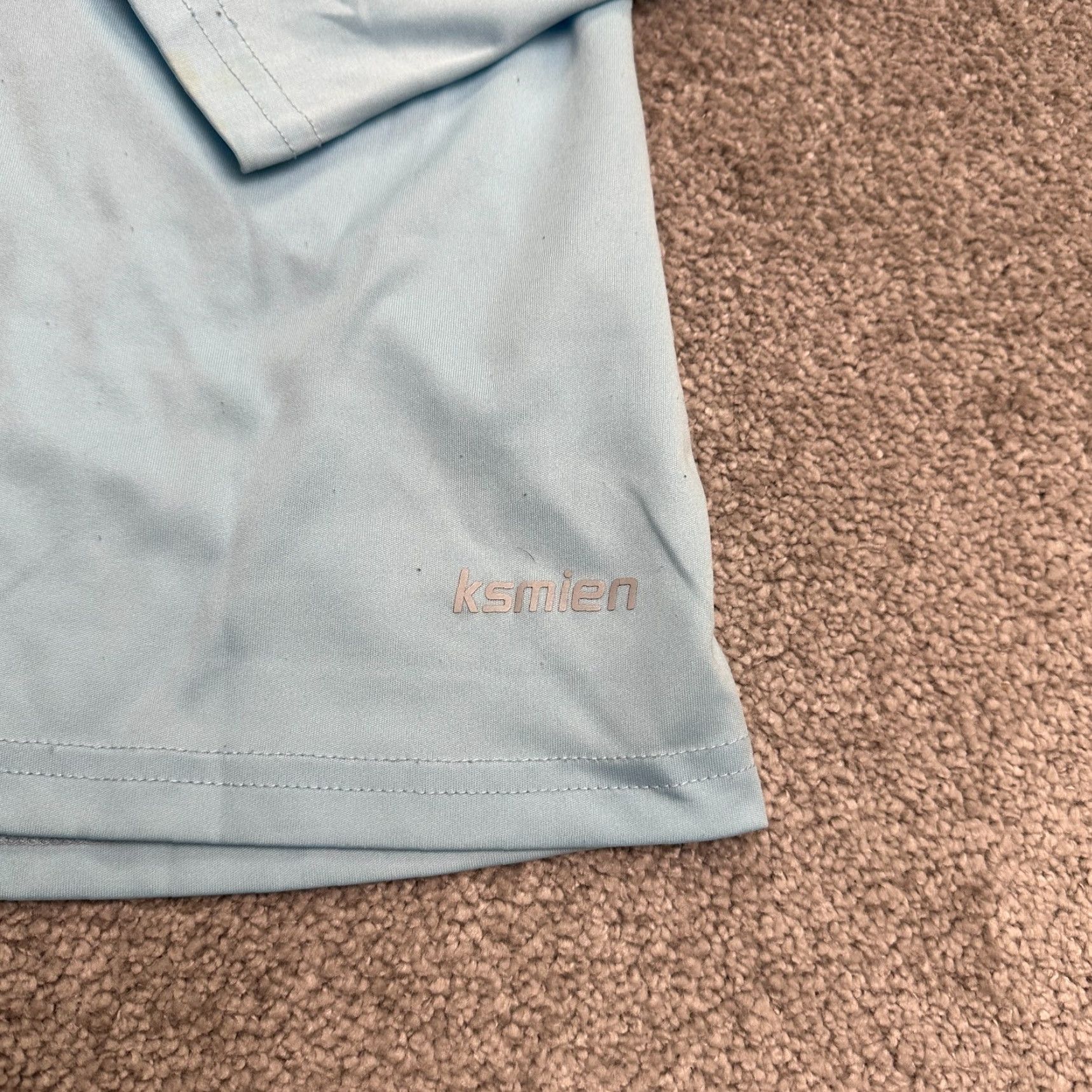 Vintage Ksmien Activewear Women's Long Sleeve Top M Pastel Blue Crew Neck with Thumbholes for Running, Yoga, Gym Size M / US 6-8 / IT 42-44 - 4 Thumbnail