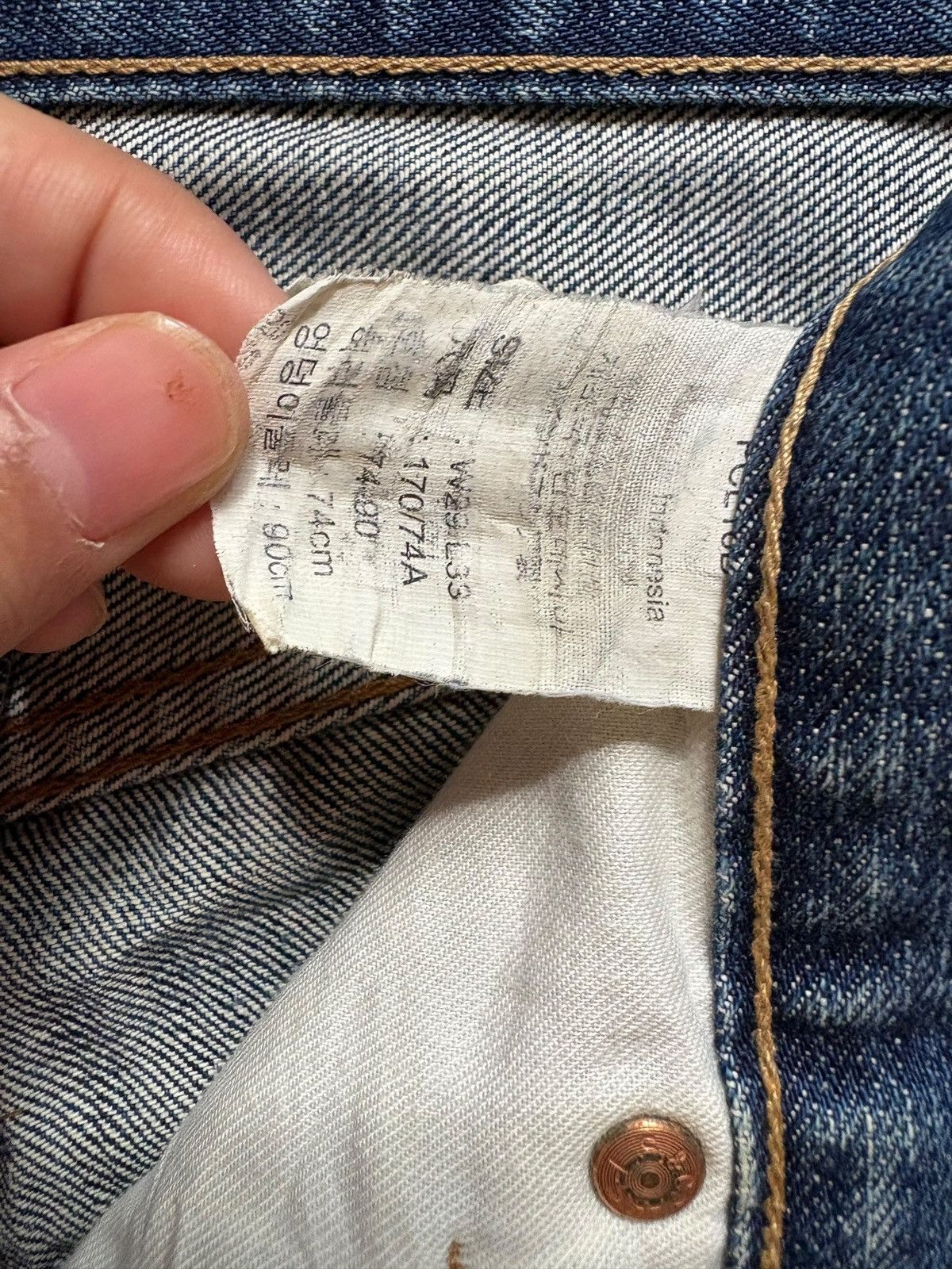 Levi's Vintage Levis 503 Mud Wash Distressed Baggy Jeans Size US 29 - 11 Thumbnail