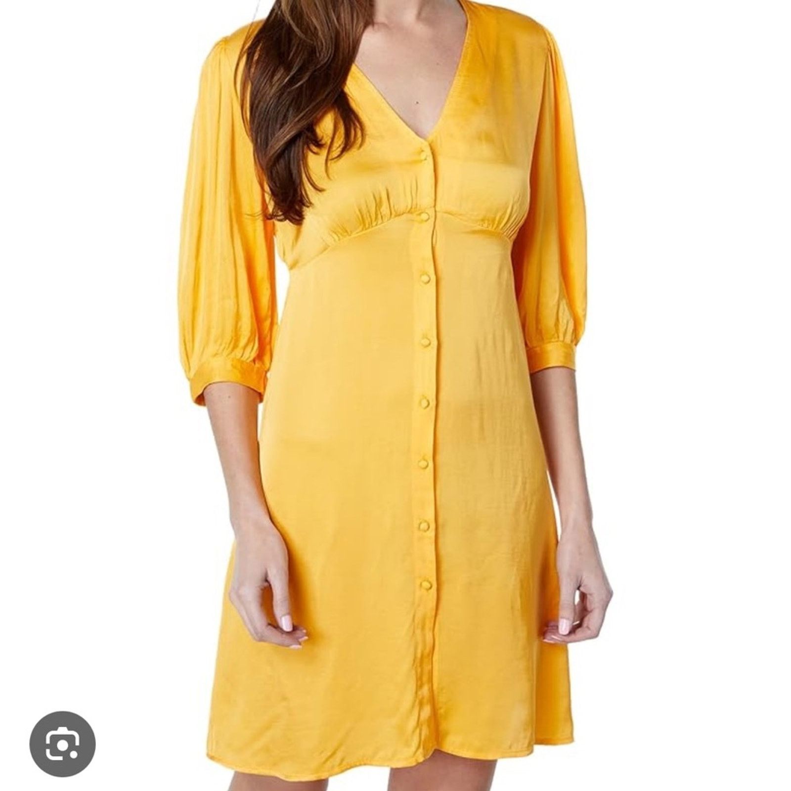 Young Fabulous & Broke Young Fabulous & Broke Yellow Button Down Shift Dress Large Size L / US 10 / IT 46 - 1 Thumbnail