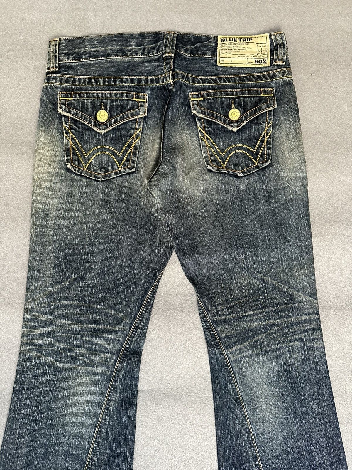 Japanese Brand FLARE Edwin 503 Low Rise Design Denim Size US 31 - 10 Thumbnail