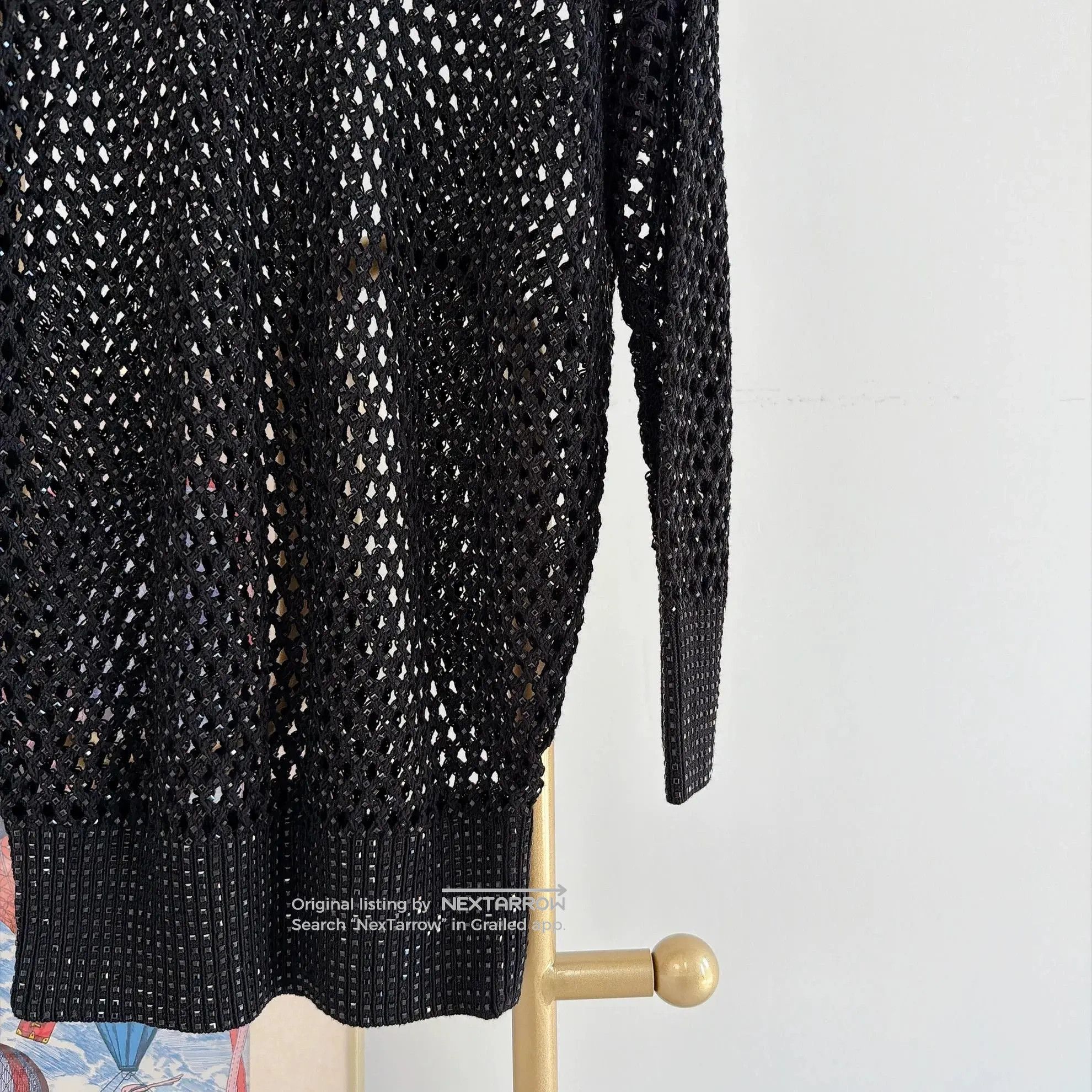 Ermanno Scervino Black Fishnet Embellished Knit, Women's — image 5 of 6