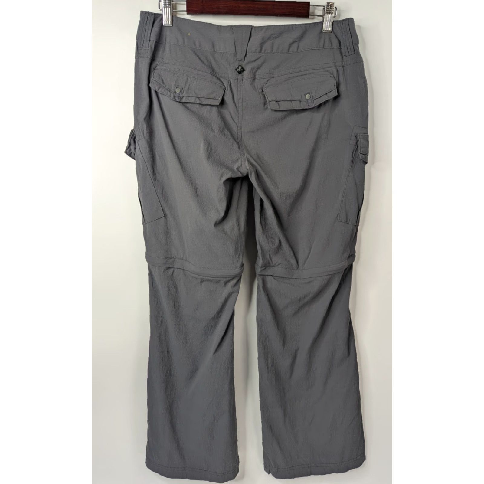 Prana PrAna Women's Pants Gray Convertible Cargo Hiking Regular 10 Roll Up Quick Dry Nylon Spandex Size 32" / US 10 / IT 46 - 4 Thumbnail