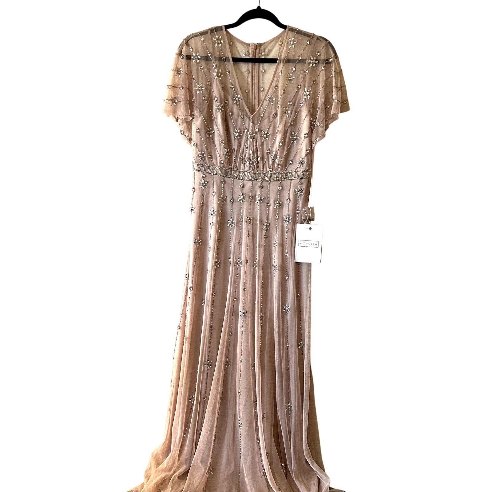 MACH & MACH Mac Duggal Pink V Neck A Line Gown maxi dress size 4 UB Size S / US 4 / IT 40 - 4 Thumbnail
