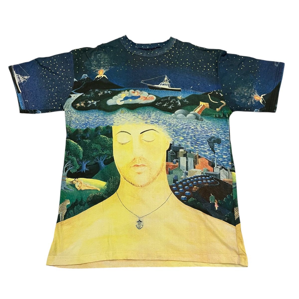 Band Tees Deadstock! Billy Joel River of Dreams 1993 AOP Tee Size US XL / EU 56 / 4 - 1 Thumbnail