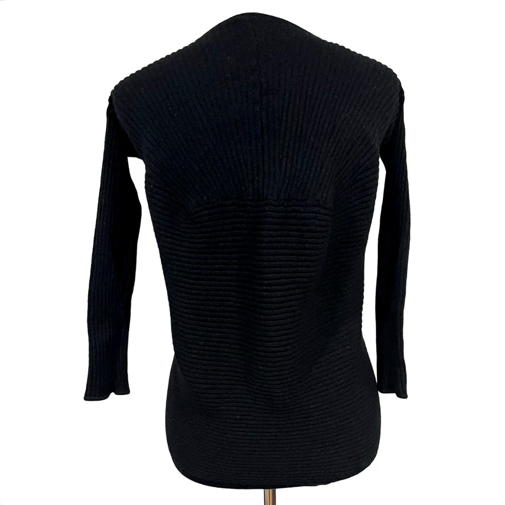 Cos COS Women's Black Wool Jumper Tunic Sweater - Ribbed Boat Neck Size M Size M / US 6-8 / IT 42-44 - 5 Thumbnail