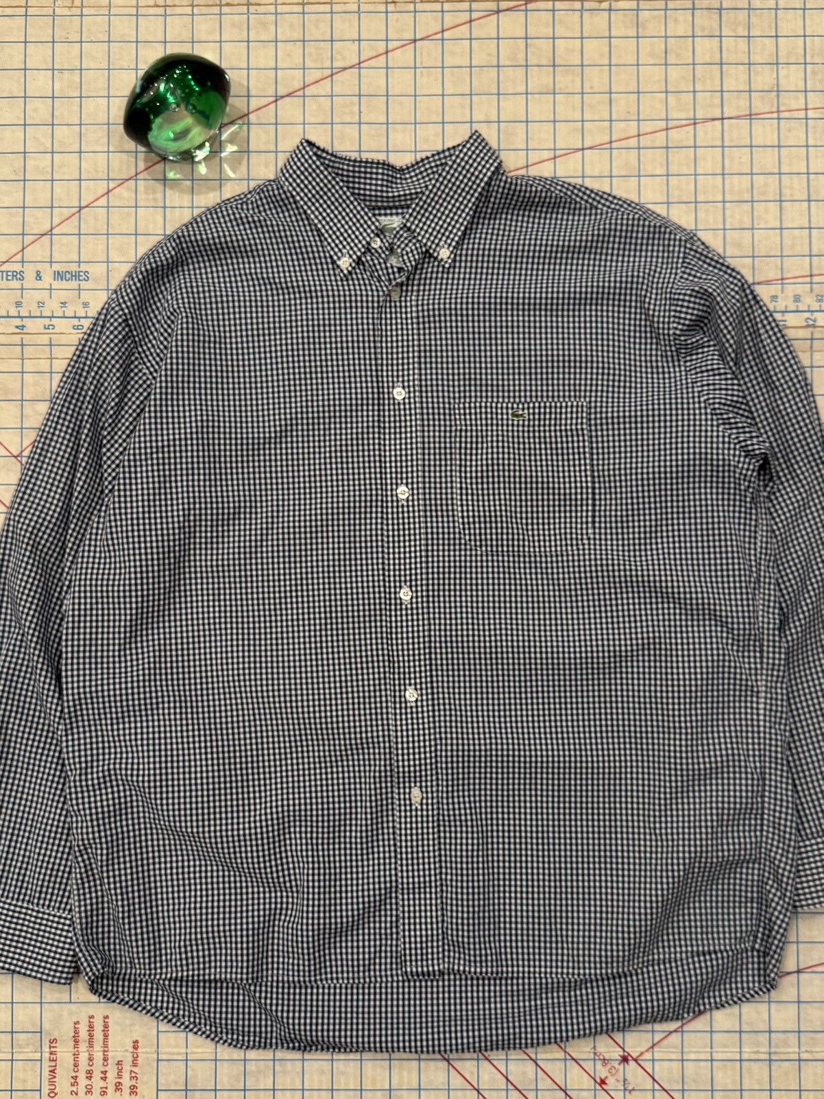 Lacoste Lacoste Gingham Pattern Button Up Shirt Made In France 44 Size US XL / EU 56 / 4 - 2 Thumbnail