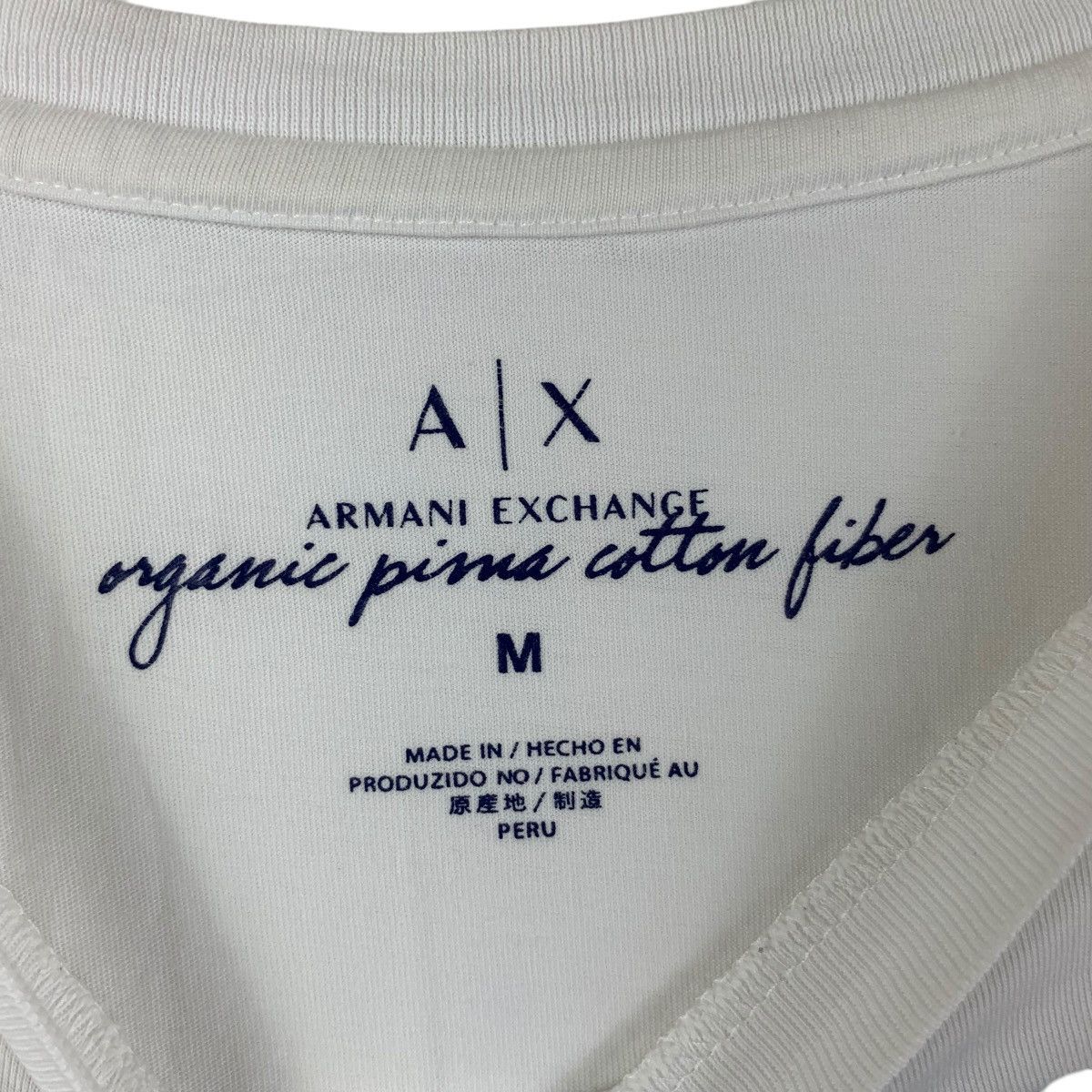Armani Exchange ARMANI EXCHANGE Organic Prima Cotton Fiber Tee Shirt Top Size M / US 6-8 / IT 42-44 - 6 Thumbnail