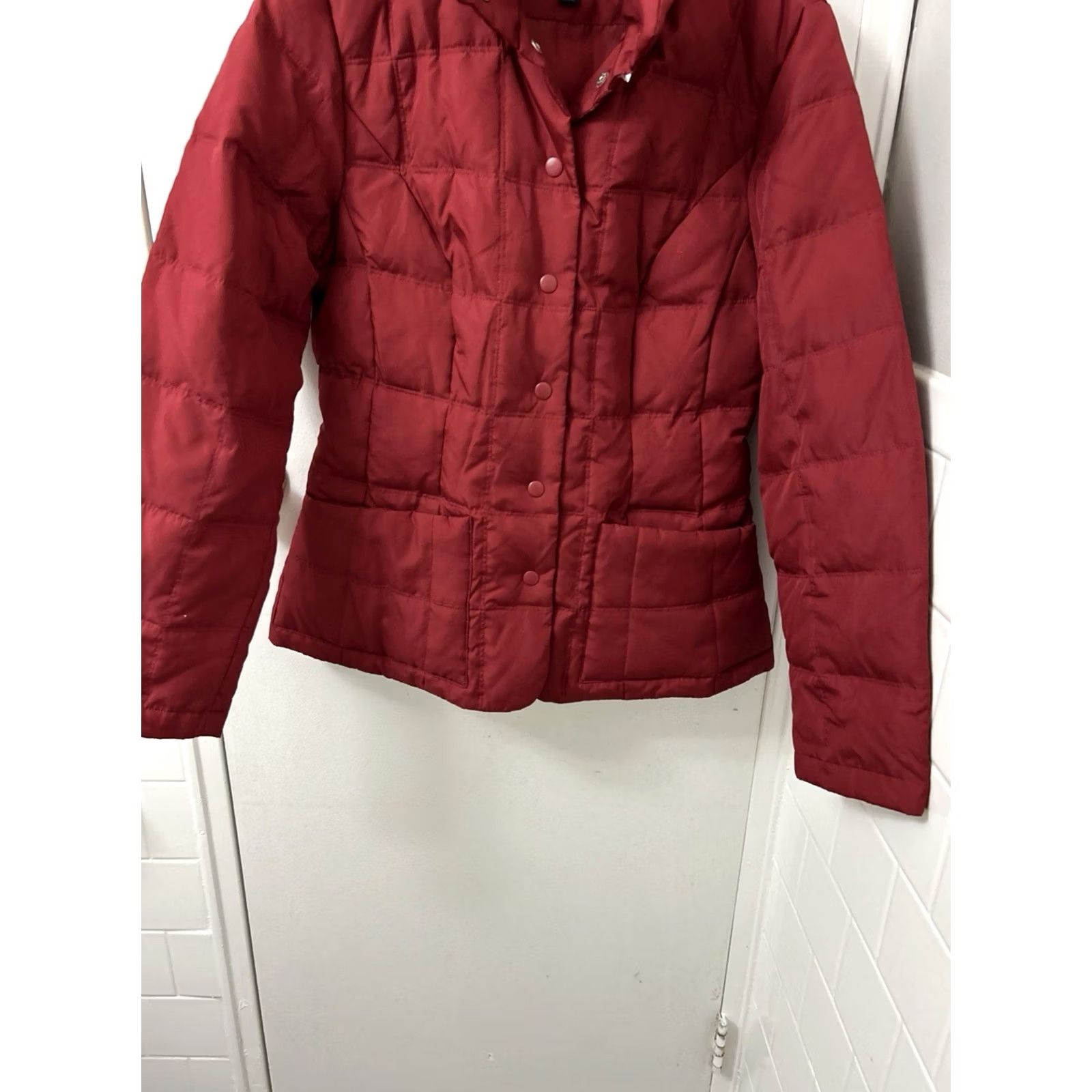 Kenneth Cole Kenneth Cole Reaction Down Puffer Jacket Womens Small Red Quilted Full Zip Coat Size S / US 4 / IT 40 - 3 Thumbnail