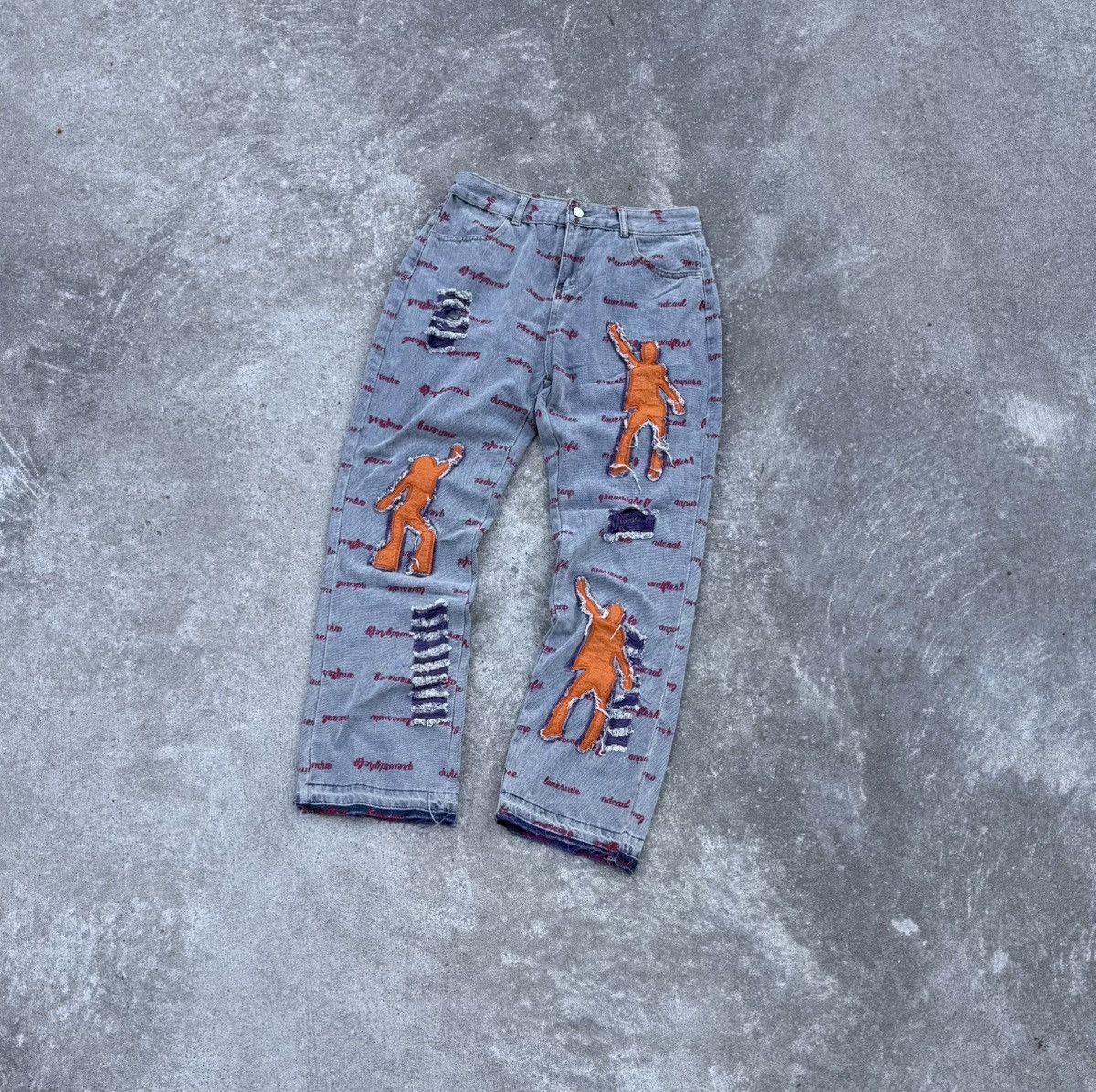 Vintage Vintage Y2K avantgarde streetwear affliction track jeans Size US 34 / EU 50 - 4 Thumbnail