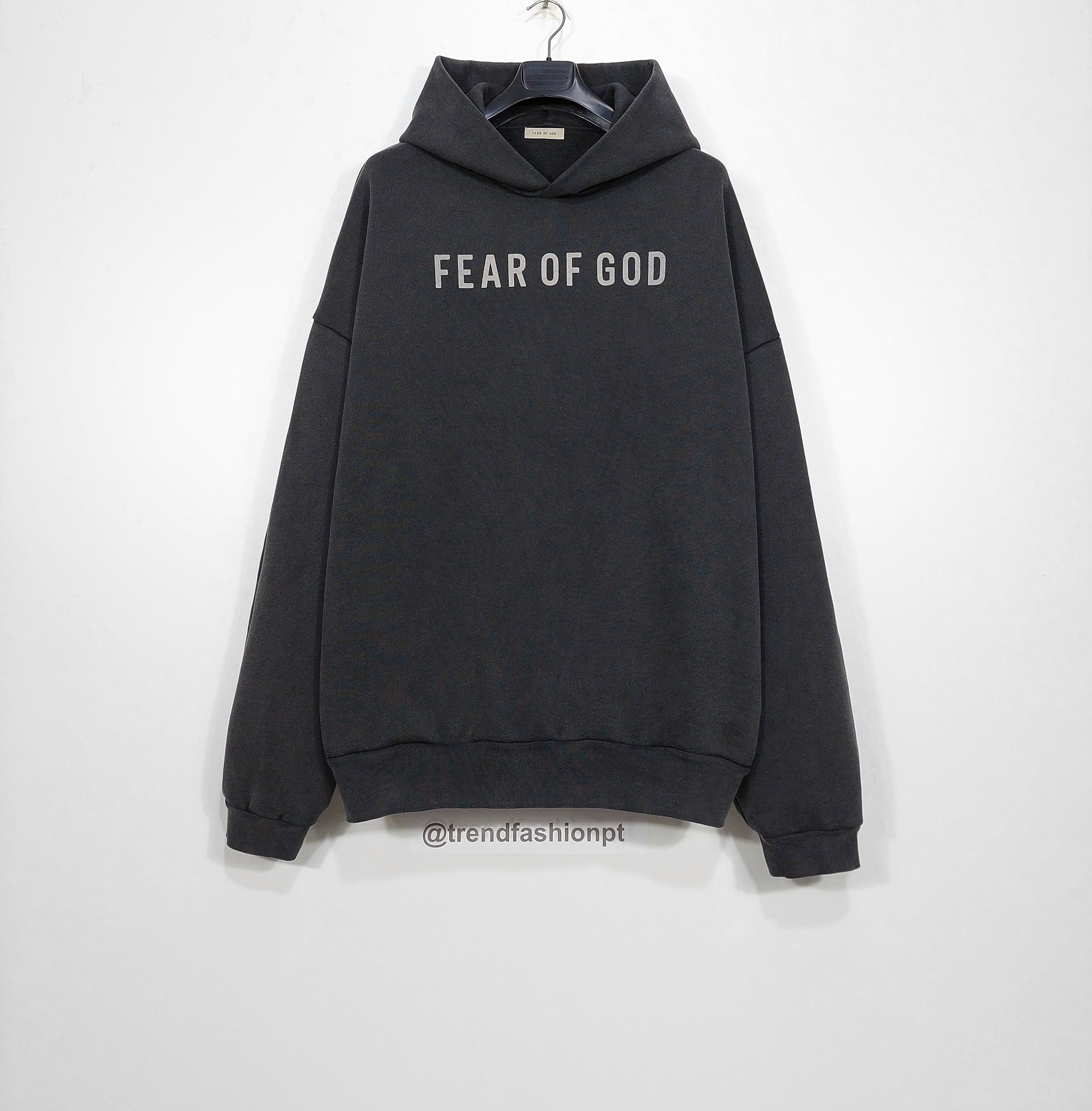 Logo Print Cotton Hoodie - Washed Black 2XL, Men's (Size Xxl)