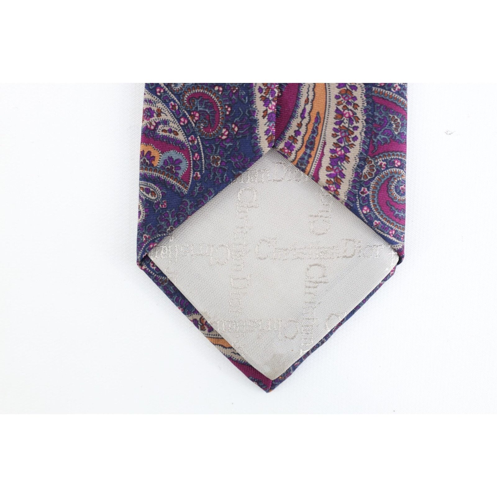 Christian Dior Monsieur Vintage 90s Christian Dior Rainbow Silk Paisley Wedding Tie Size ONE SIZE - 4 Thumbnail