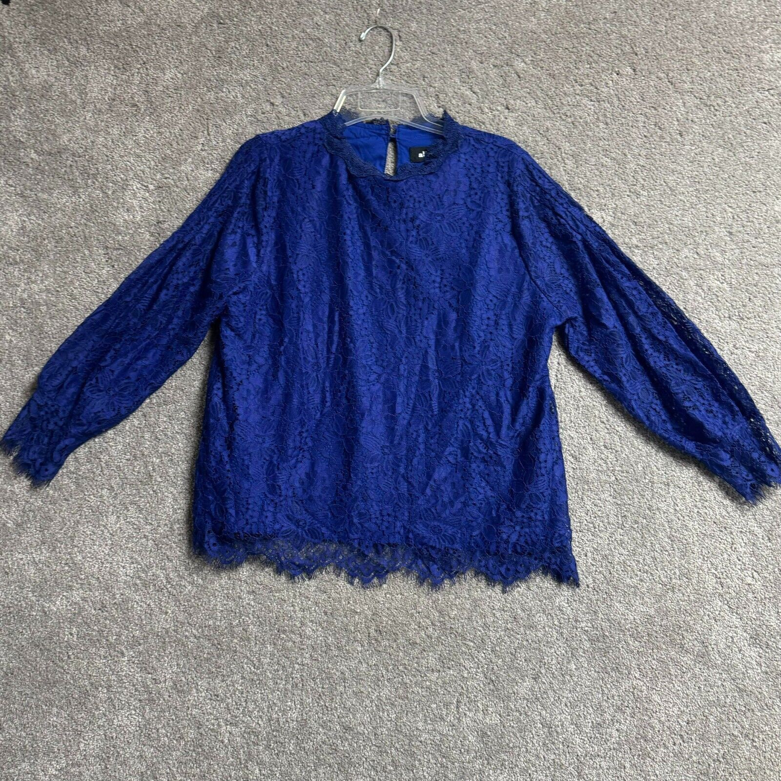 Other Alice Blue Blouse L Romantic Lace Floral Lined Whimsigoth Size L / US 10 / IT 46 - 1 Thumbnail