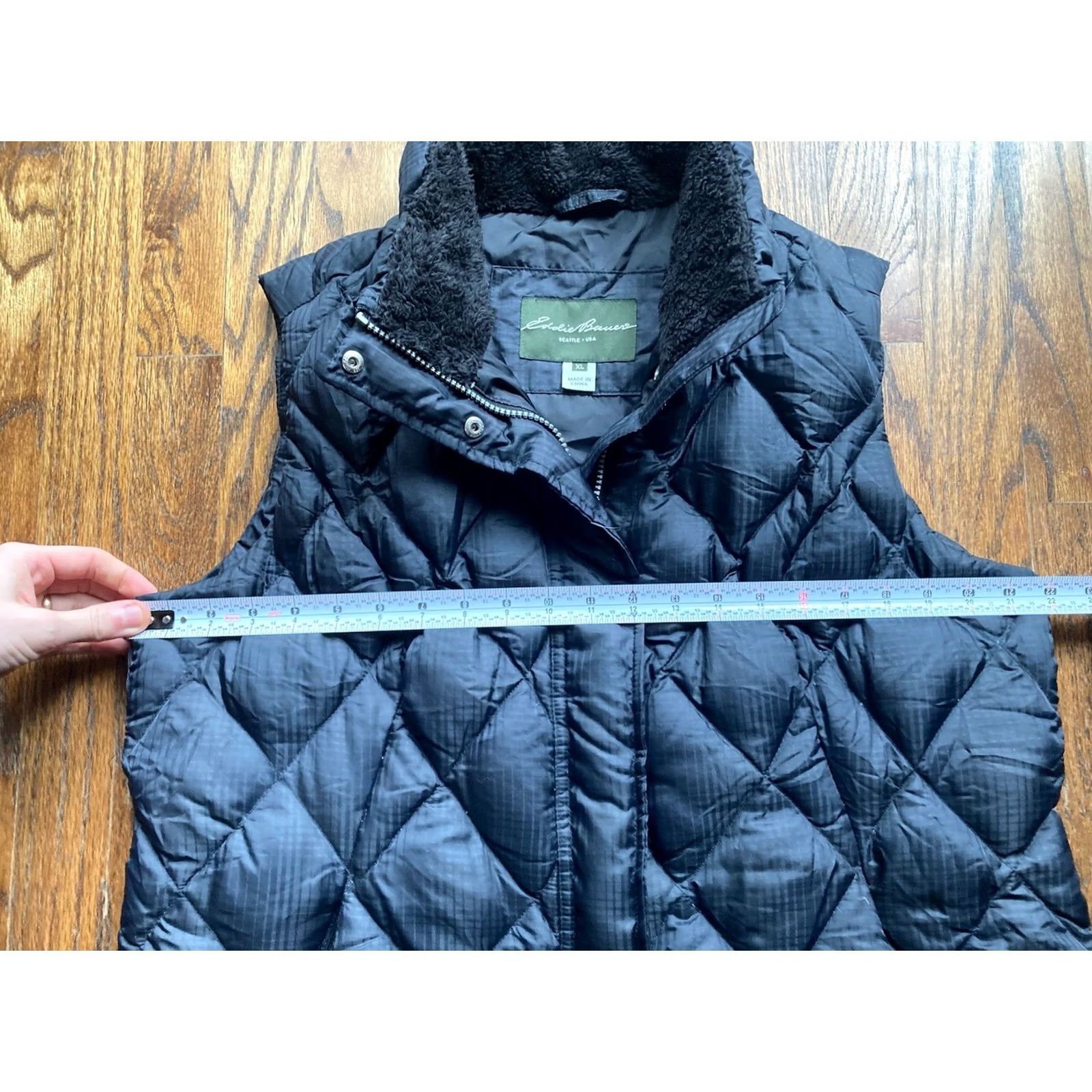 Eddie Bauer Eddie Bauer Womens Vest XL Black Goose Down Puffer Quilted EB650 Size XL / US 12-14 / IT 48-50 - 4 Thumbnail