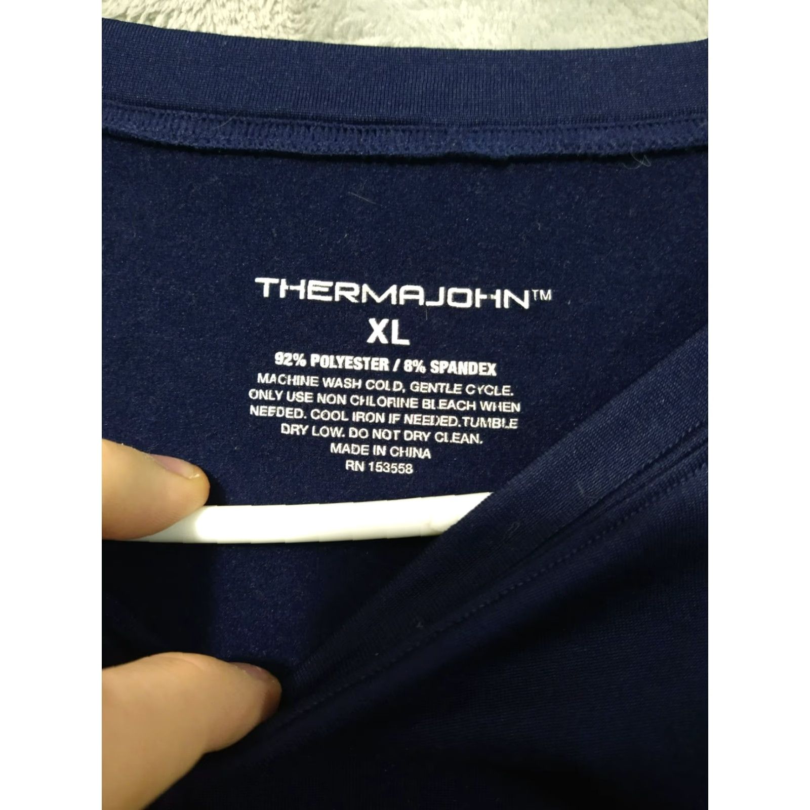 Layer 8 Thermajohn Shirt Mens XL Blue Thermal Long Sleeve Crew Neck Stretch Base Layer Size US XL / EU 56 / 4 - 5 Thumbnail