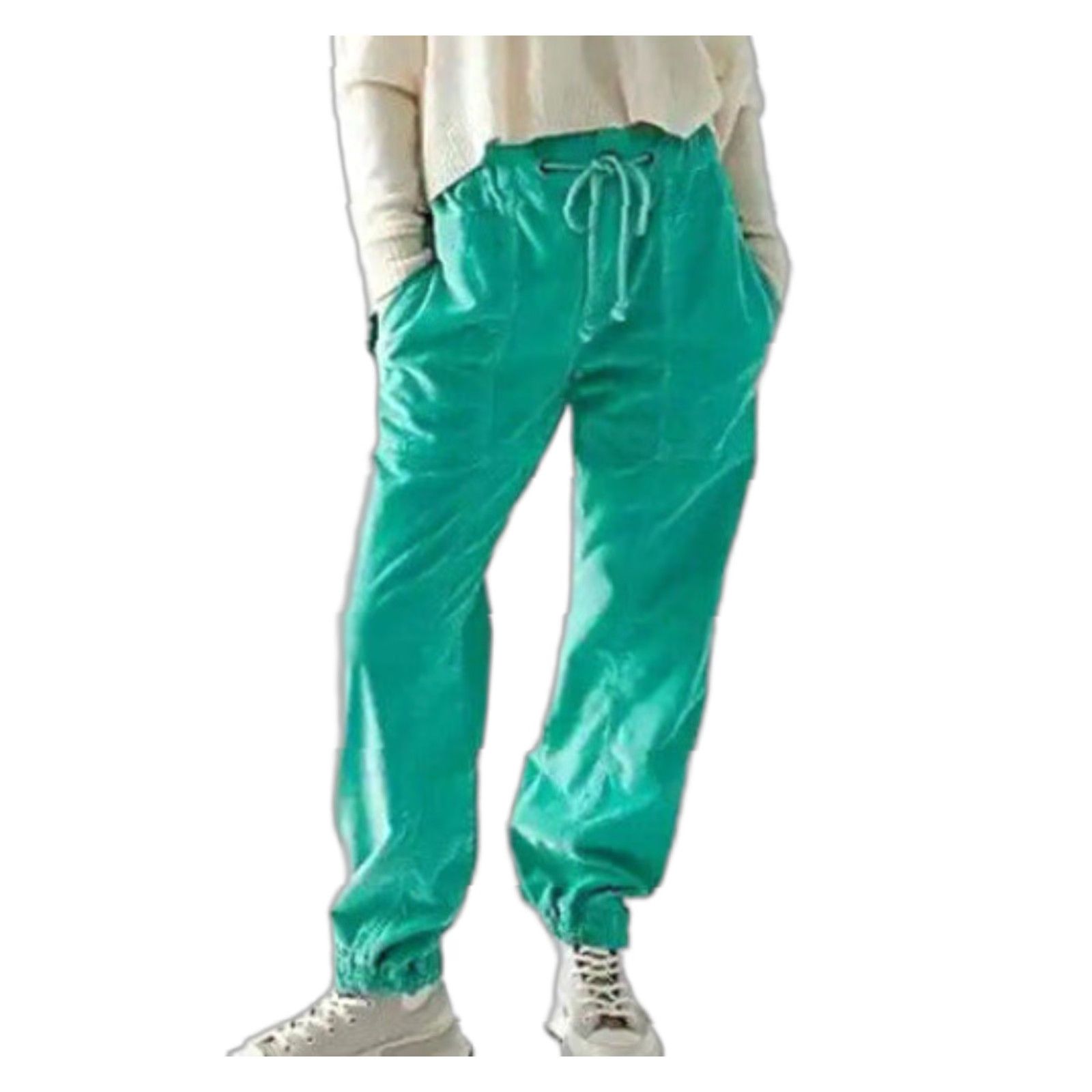 Free People Free People Corduroy Jogger Pants Green Size S Regular Fit 90s Y2K Womens Size 28" / US 6 / IT 42 - 1 Thumbnail