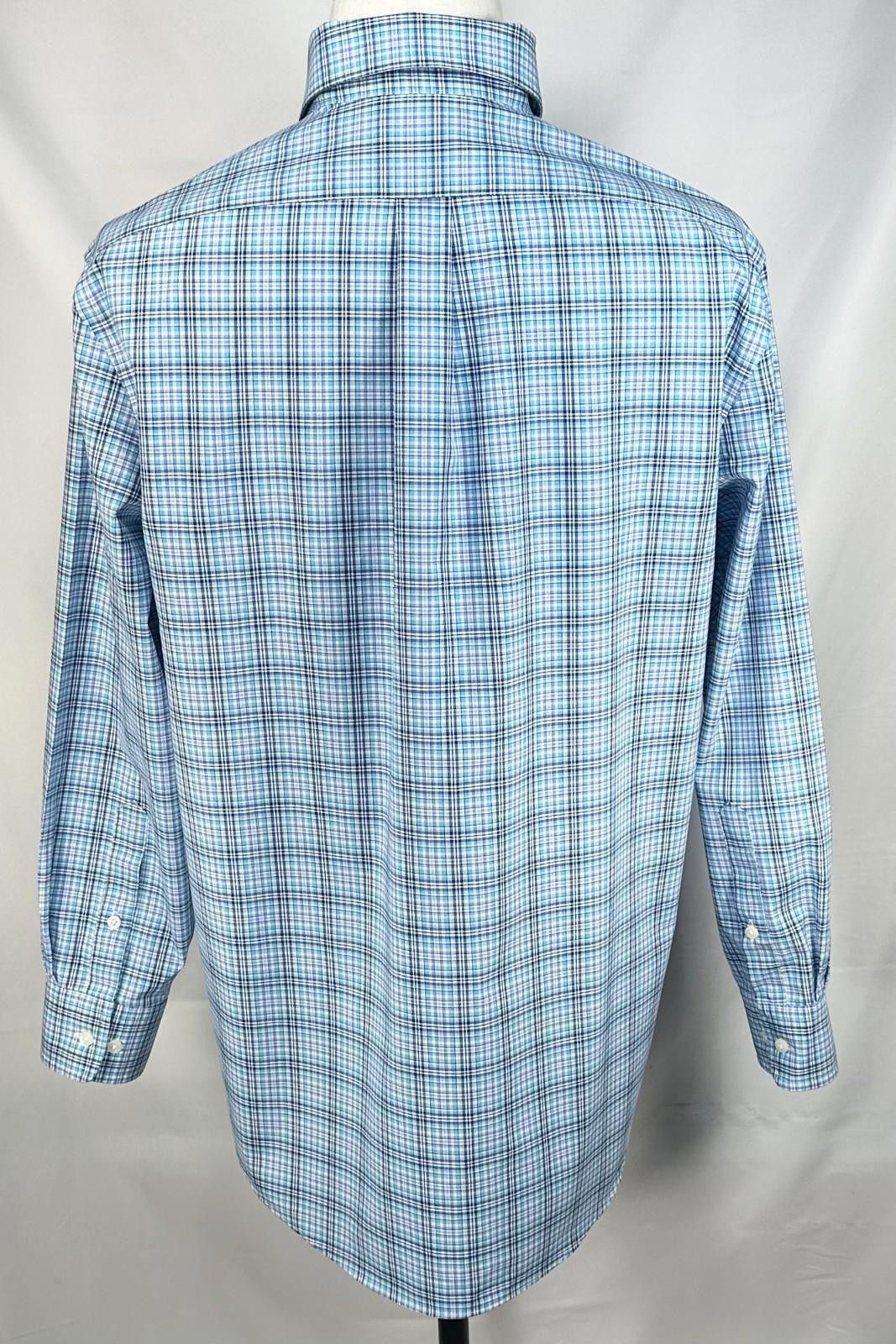 Lauren Ralph Lauren Ralph Lauren Stretch Plaid Button Down Blue Men L 16.5-32/33 Size US L / EU 52-54 / 3 - 2 Thumbnail