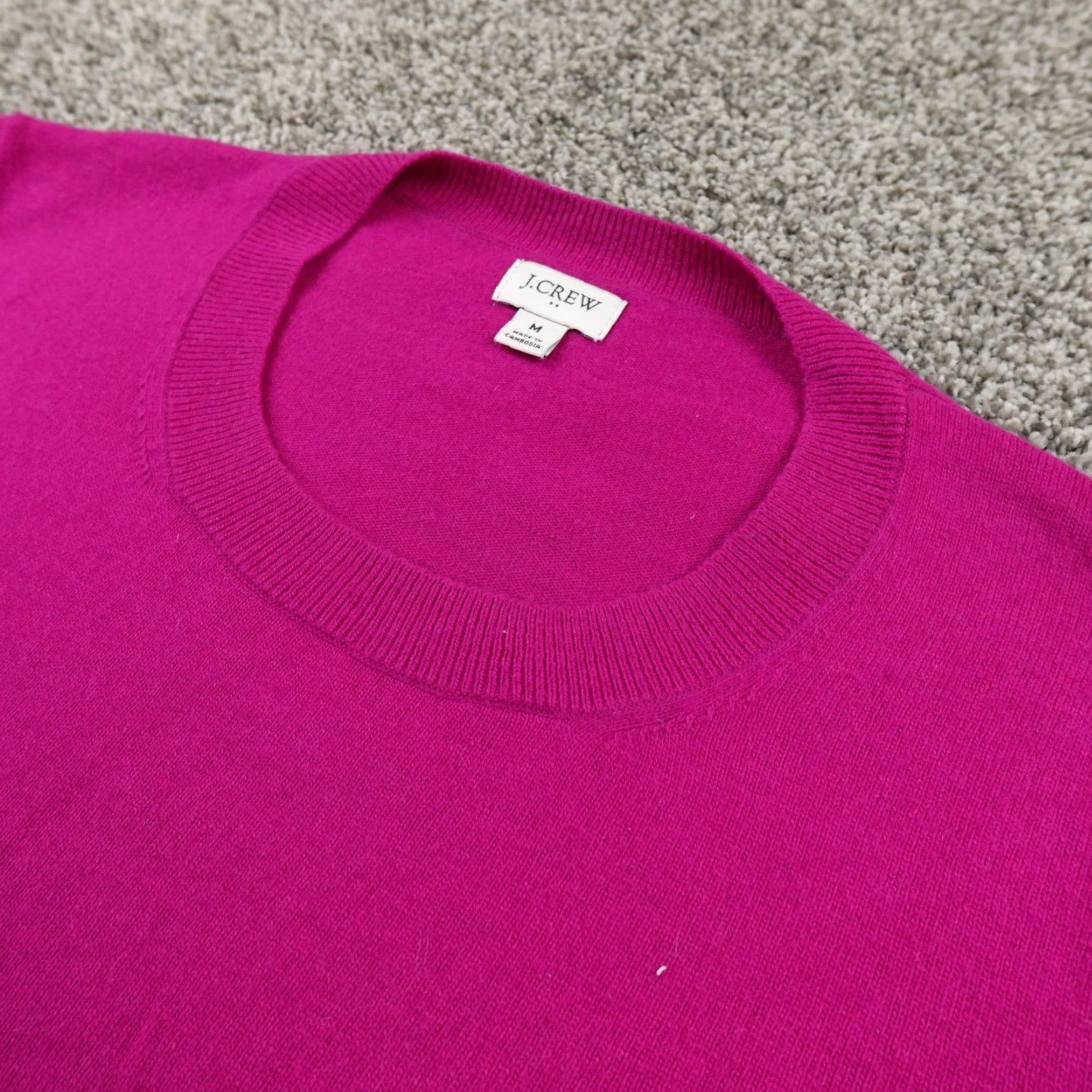 J.Crew J.CREW Sweater Womens M Purple Merino Wool Blend Pullover Crewneck Tunic Soft Pink Knit Crew Neck Long Sleeve Pockets Size M / US 6-8 / IT 42-44 - 2 Thumbnail