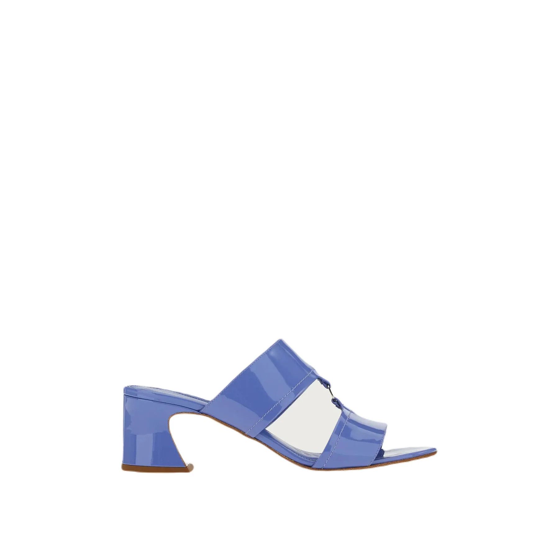 Salvatore Ferragamo o1y0426 Block Heel Mules in Slate Blue Size US 10.5 / IT 40.5 - 1 Thumbnail