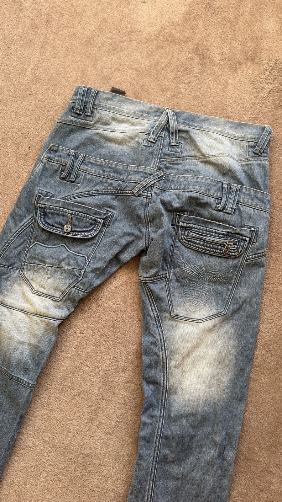 Le Grande Bleu (L.G.B.) Police 883 Crazy Faded Jeans Y2K Denim LGB ifsixwasnine vibe Size US 32 / EU 48 - 4 Thumbnail