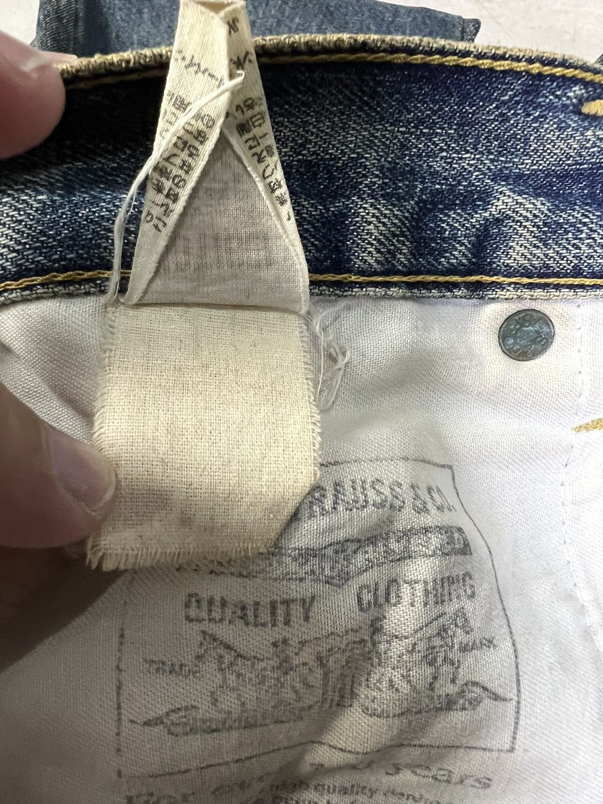 Levi's Vintage Levis 702 Big E Repaired Selvedge Backle Back Jean Size US 29 - 22 Thumbnail