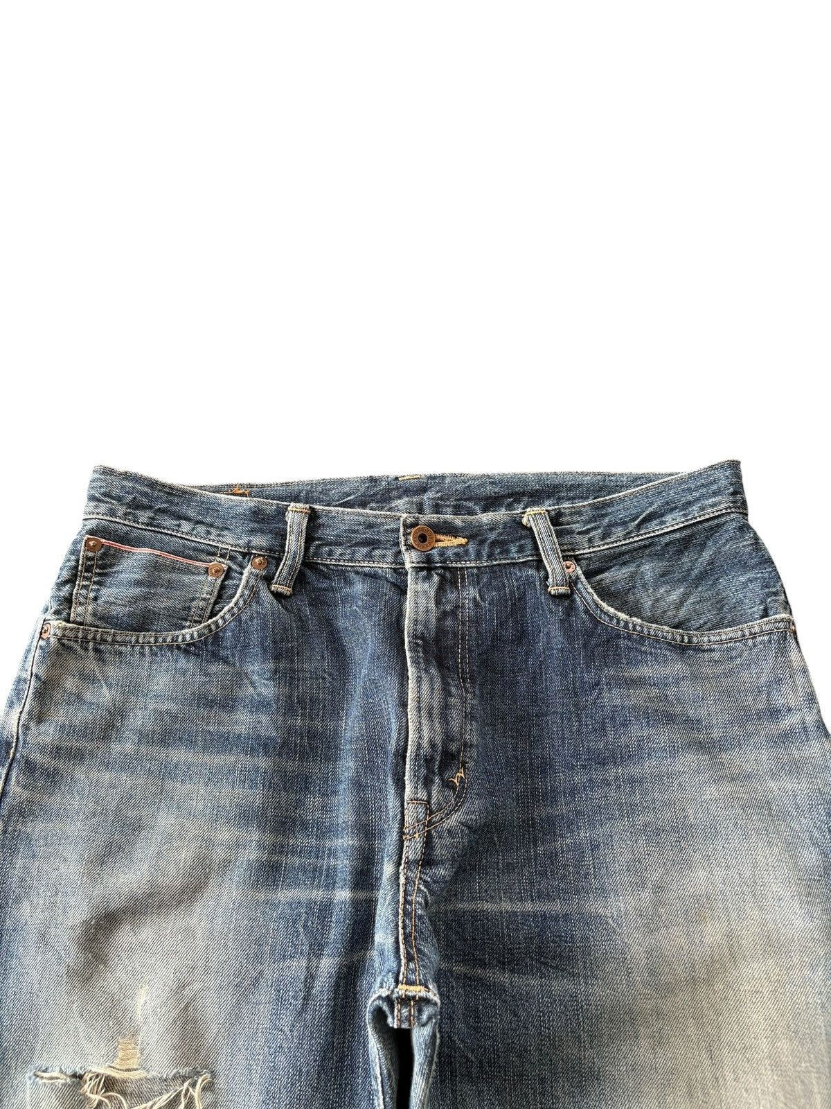 Edwin Vintage Edwin 505 Selvedge Distressed Baggy Jeans Size US 34 / EU 50 - 4 Thumbnail