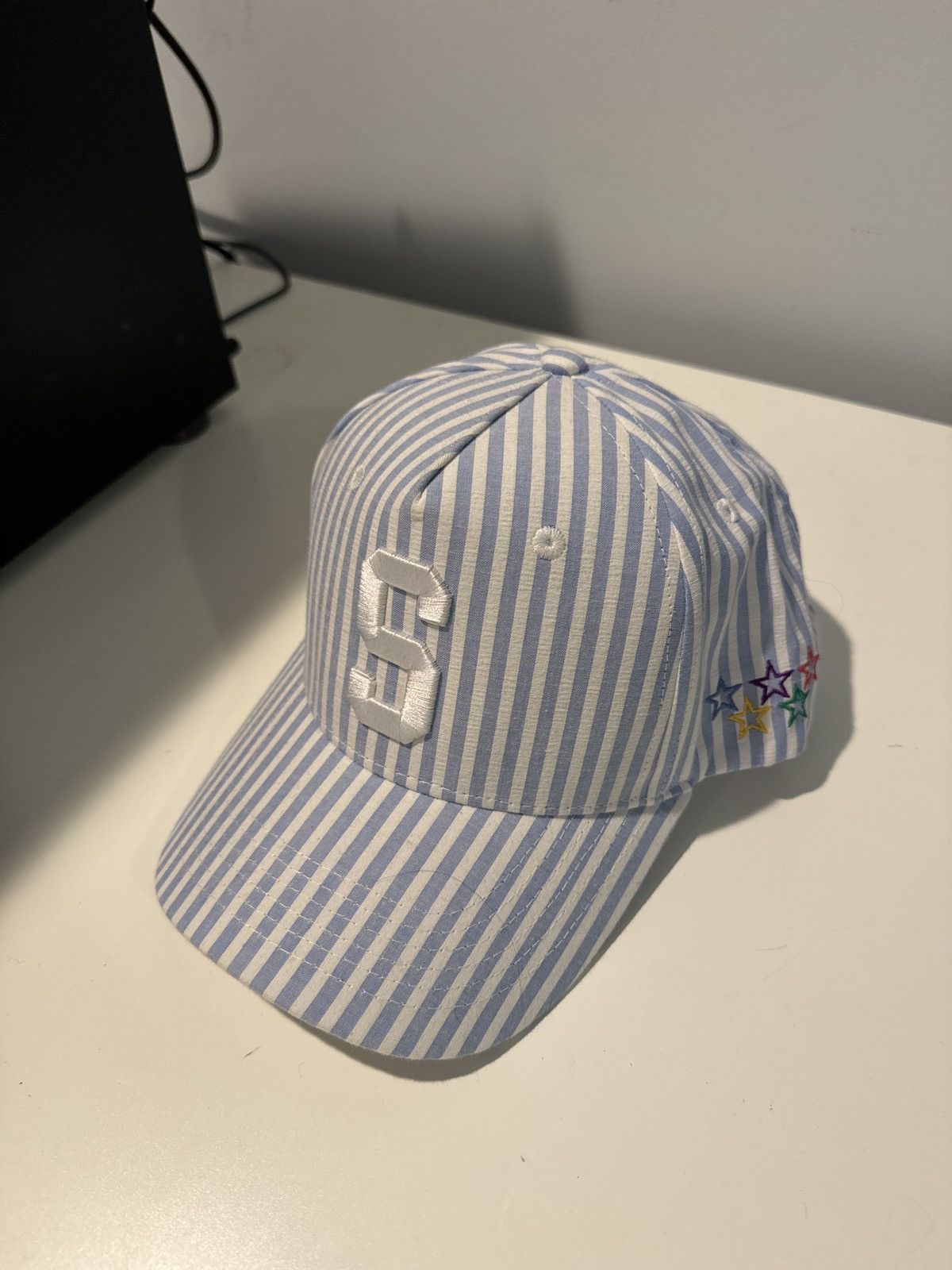 Shmeel Shmeel S Logo Seersucker Hat Size ONE SIZE - 1 Thumbnail