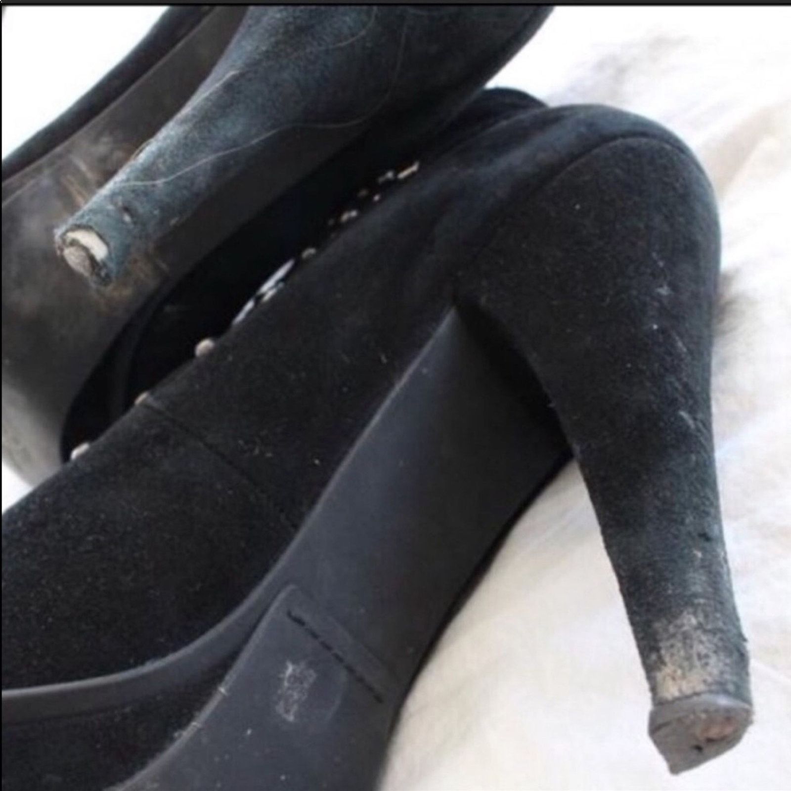 Bcbgmaxazria BCBG Black Suede Silver Stud Studded Boot Booties Heels Size US 9 / IT 39 - 7 Thumbnail