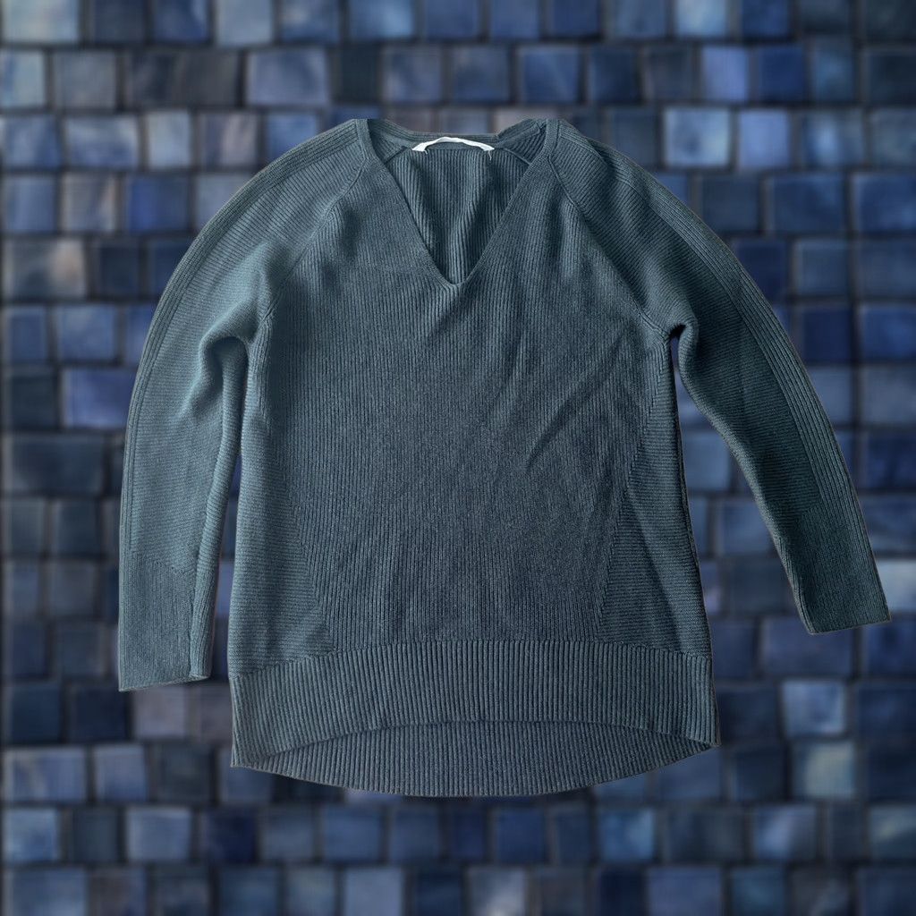 Athleta Athleta Women’s Sweater Long Sleeve V-Neck Ribbed Merino Blend Green S Small Pullover Casual Office Size S / US 4 / IT 40 - 1 Thumbnail