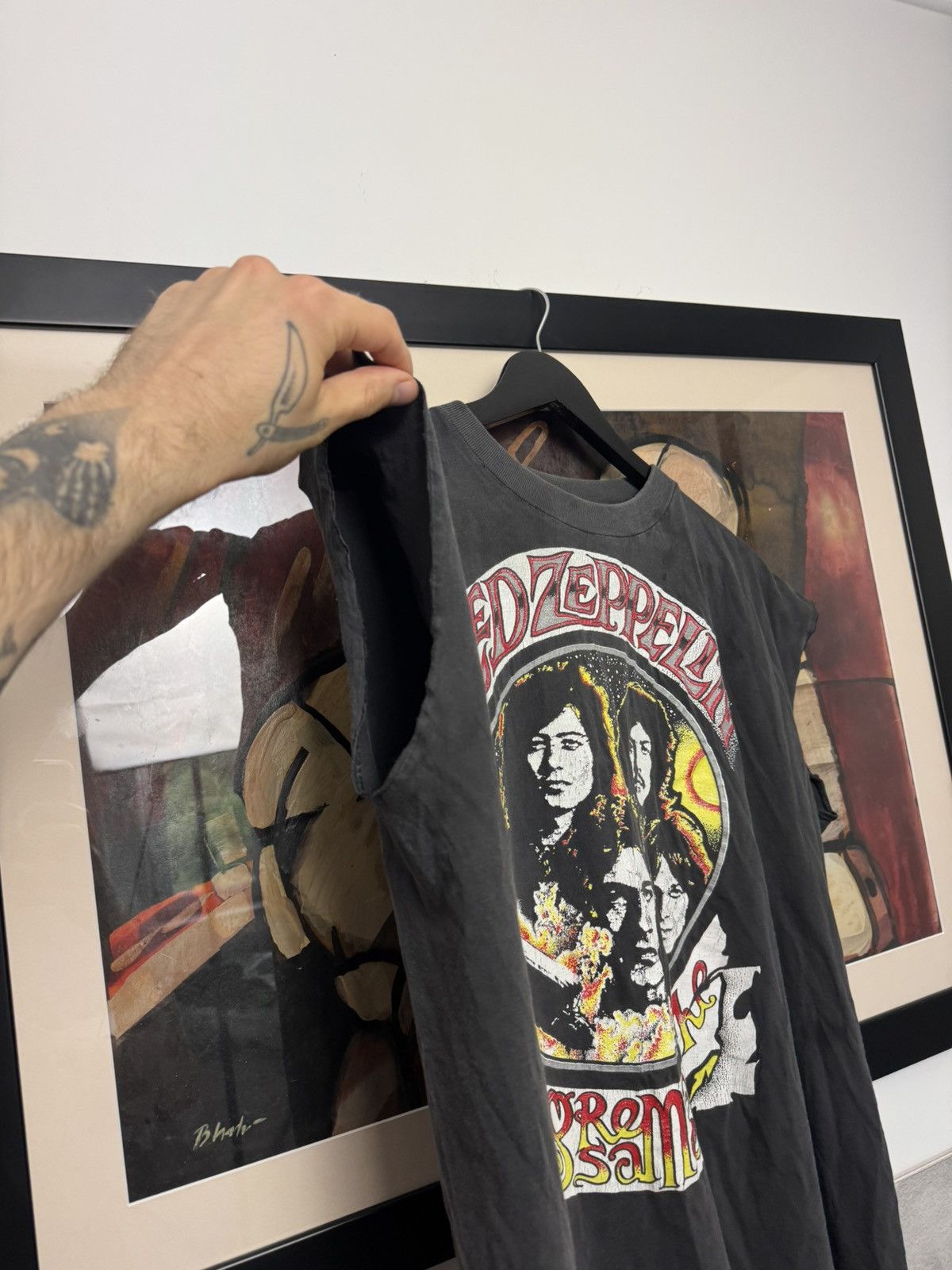 Band Tees Vintage 90s Led Zeppelin Rock Band Tee Tank Top Washed Rare Size US XL / EU 56 / 4 - 3 Thumbnail